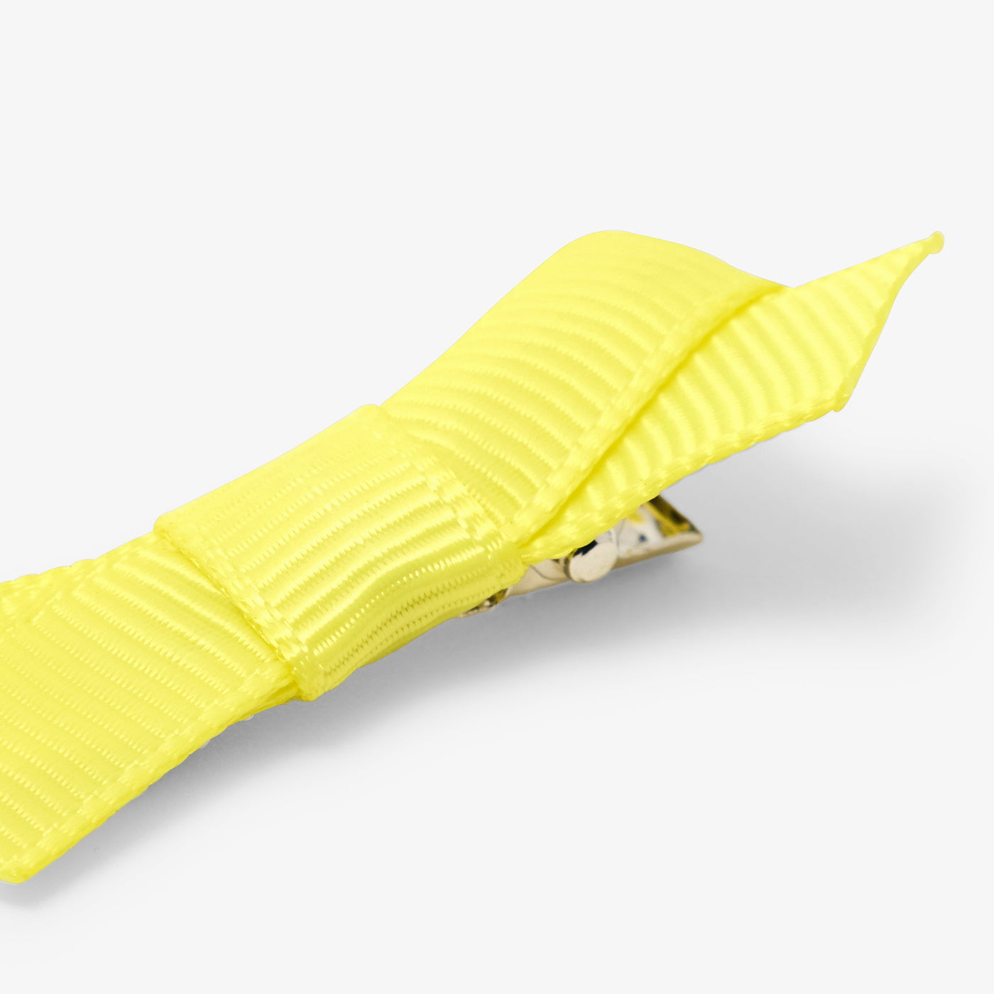 Baby girl crocodile clip duo with bow - jaune soleil