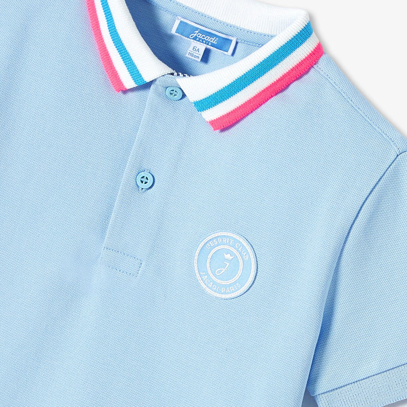 Boy mini piqué cotton polo shirt - baltique