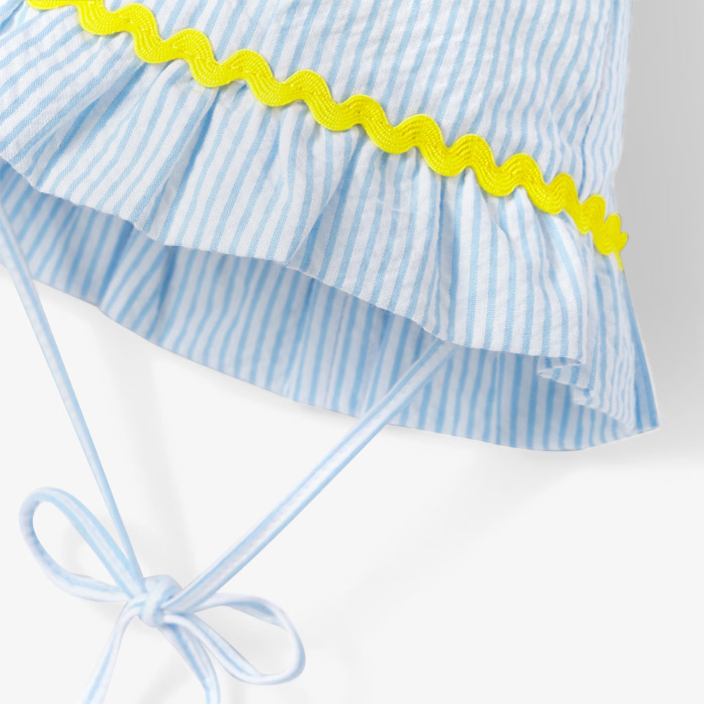 Baby girl hat in striped cotton - bleu/blanc