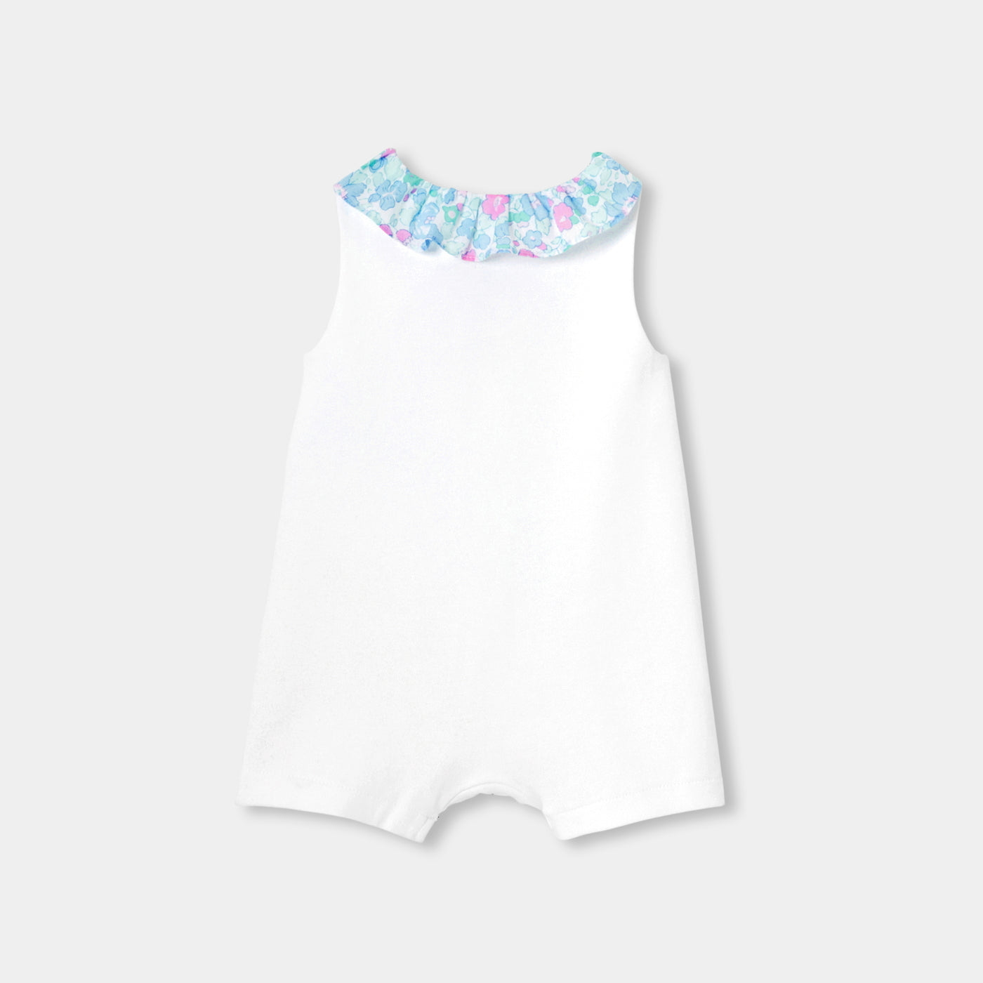 Baby girl interlock cotton romper - blanc jacadi
