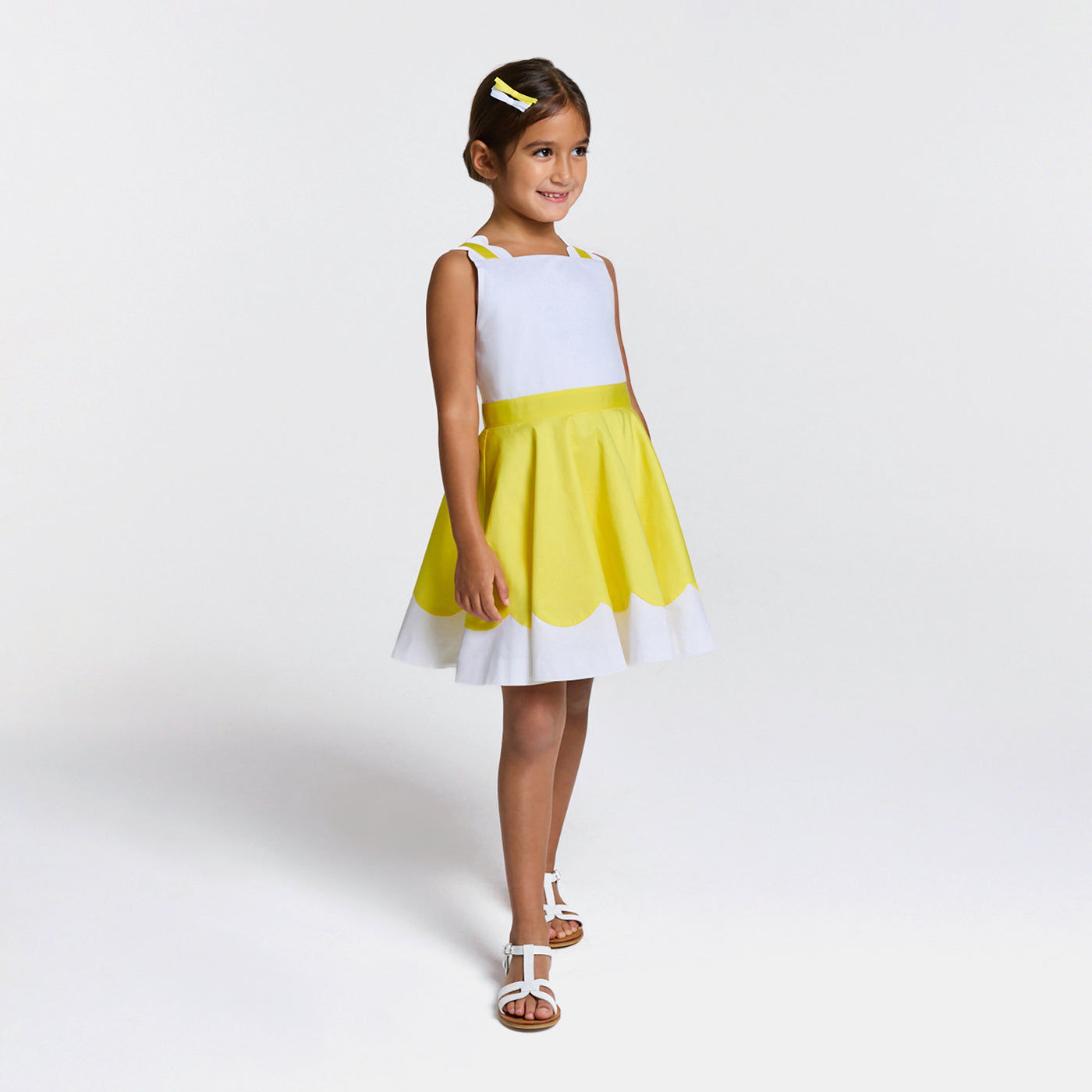 Girl ceremony dress - blanc/jaune