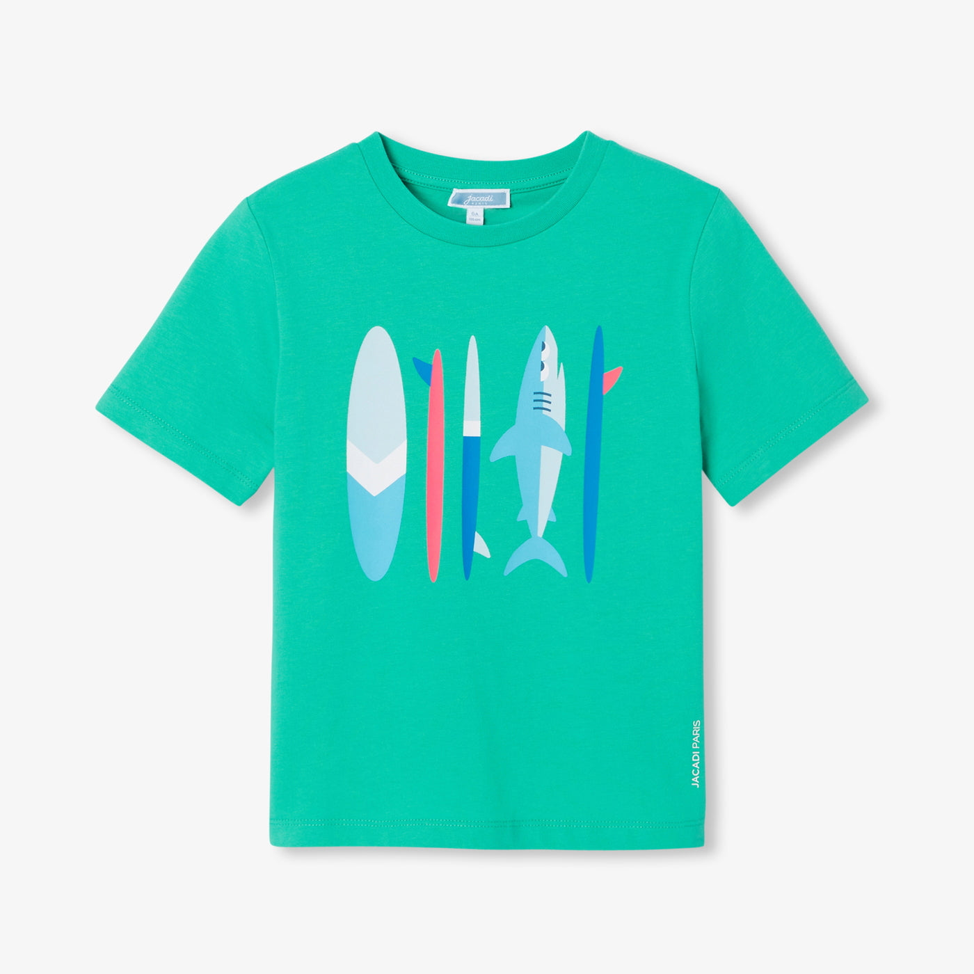 Boy printed T-shirt - vert amande