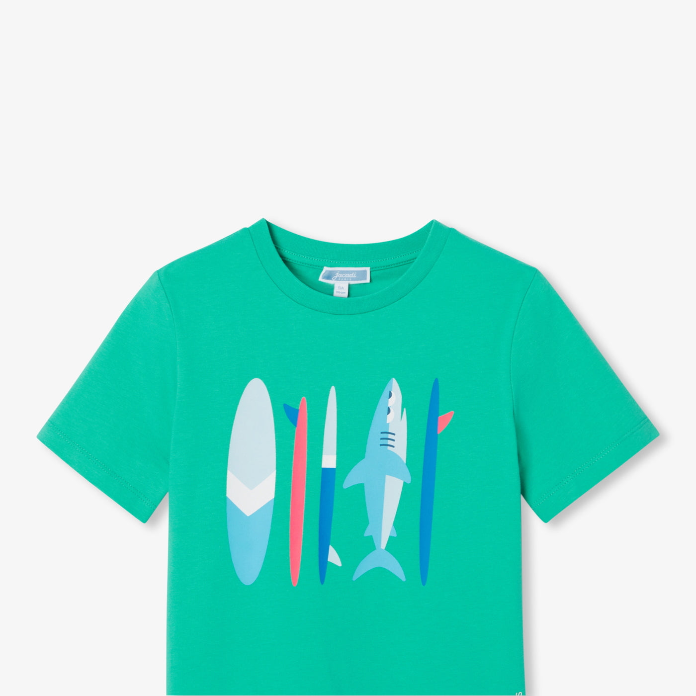 Boy printed T-shirt - vert amande
