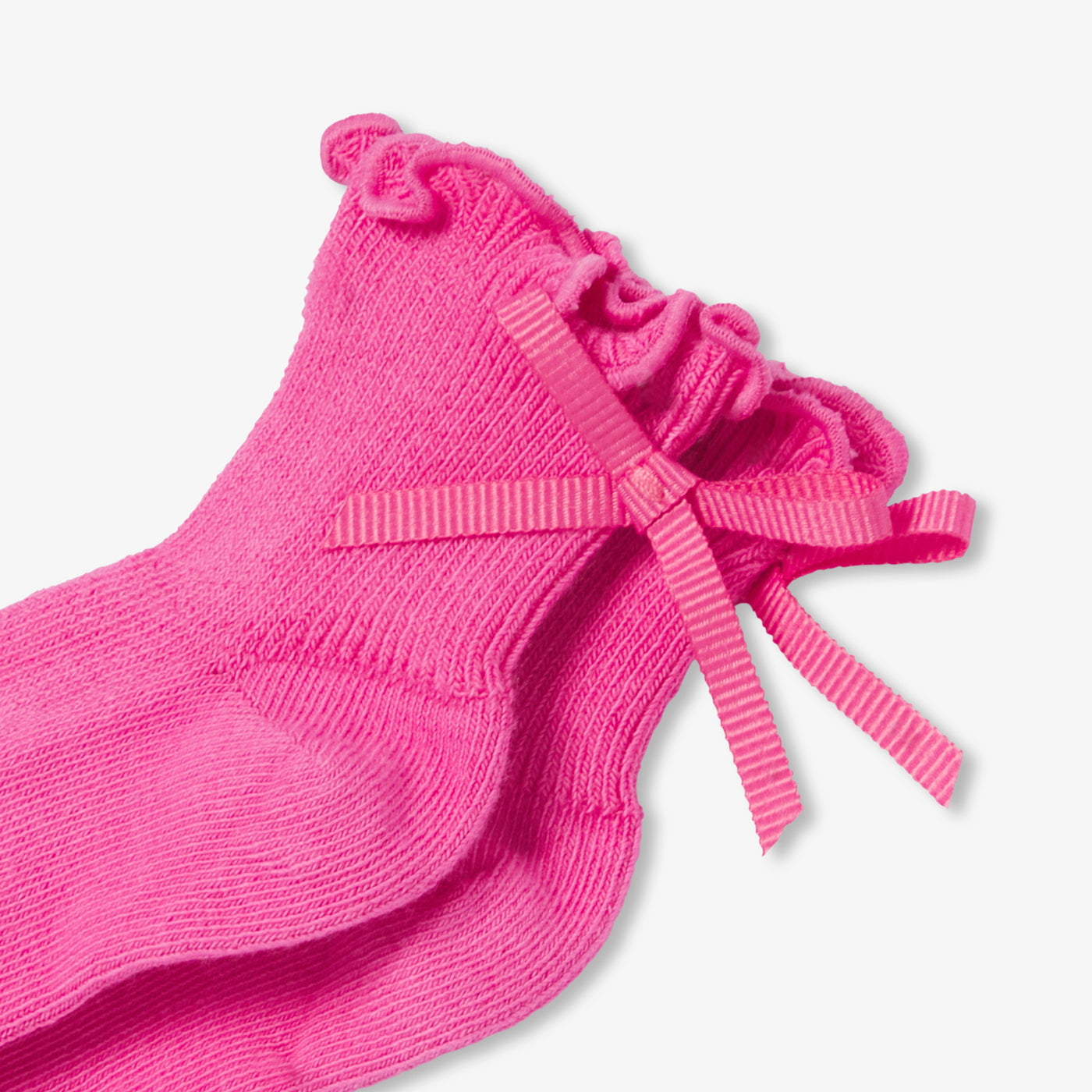 Girl socks with small bow - rose bubble