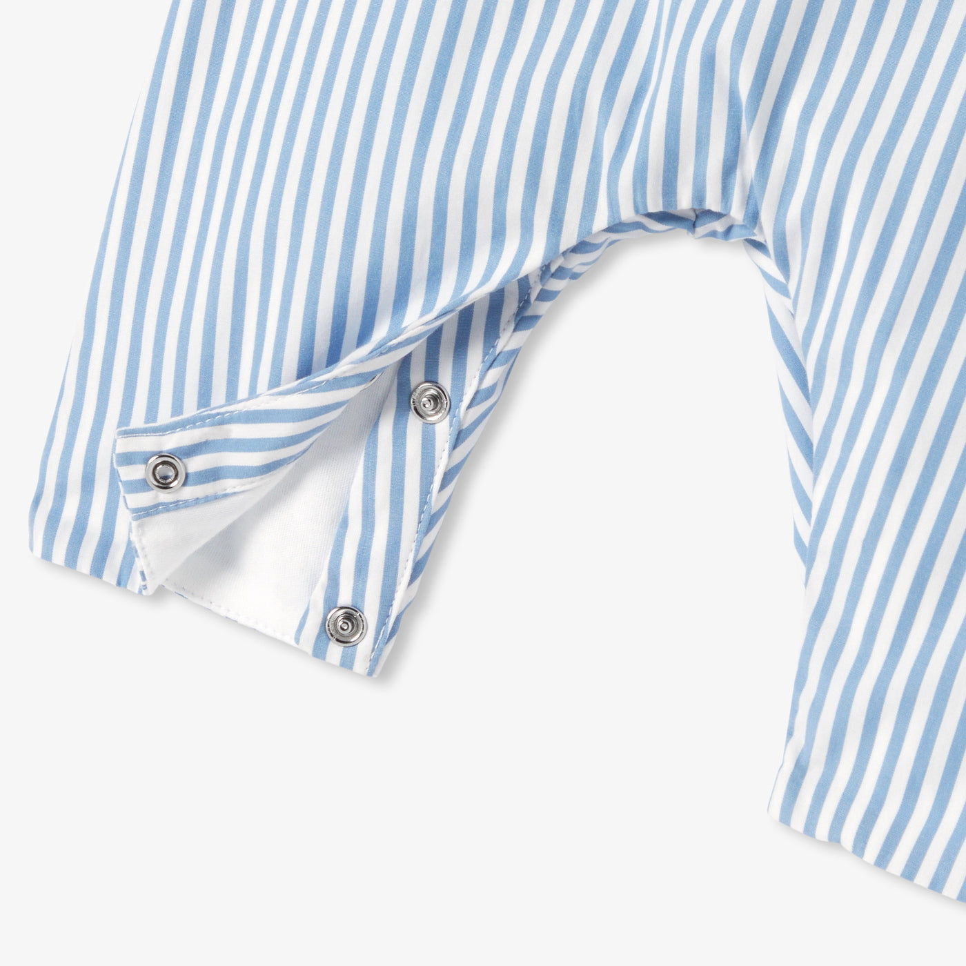 Baby boy striped poplin overalls - bleu/blanc