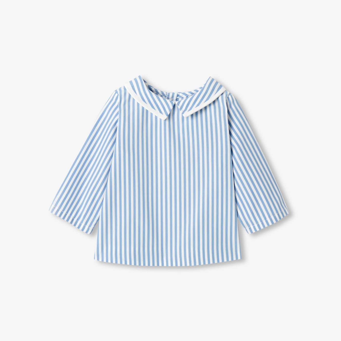 Baby boy cotton poplin shirt - bleu/blanc