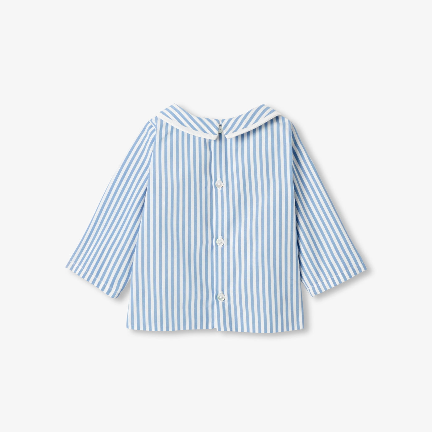 Baby boy cotton poplin shirt - bleu/blanc