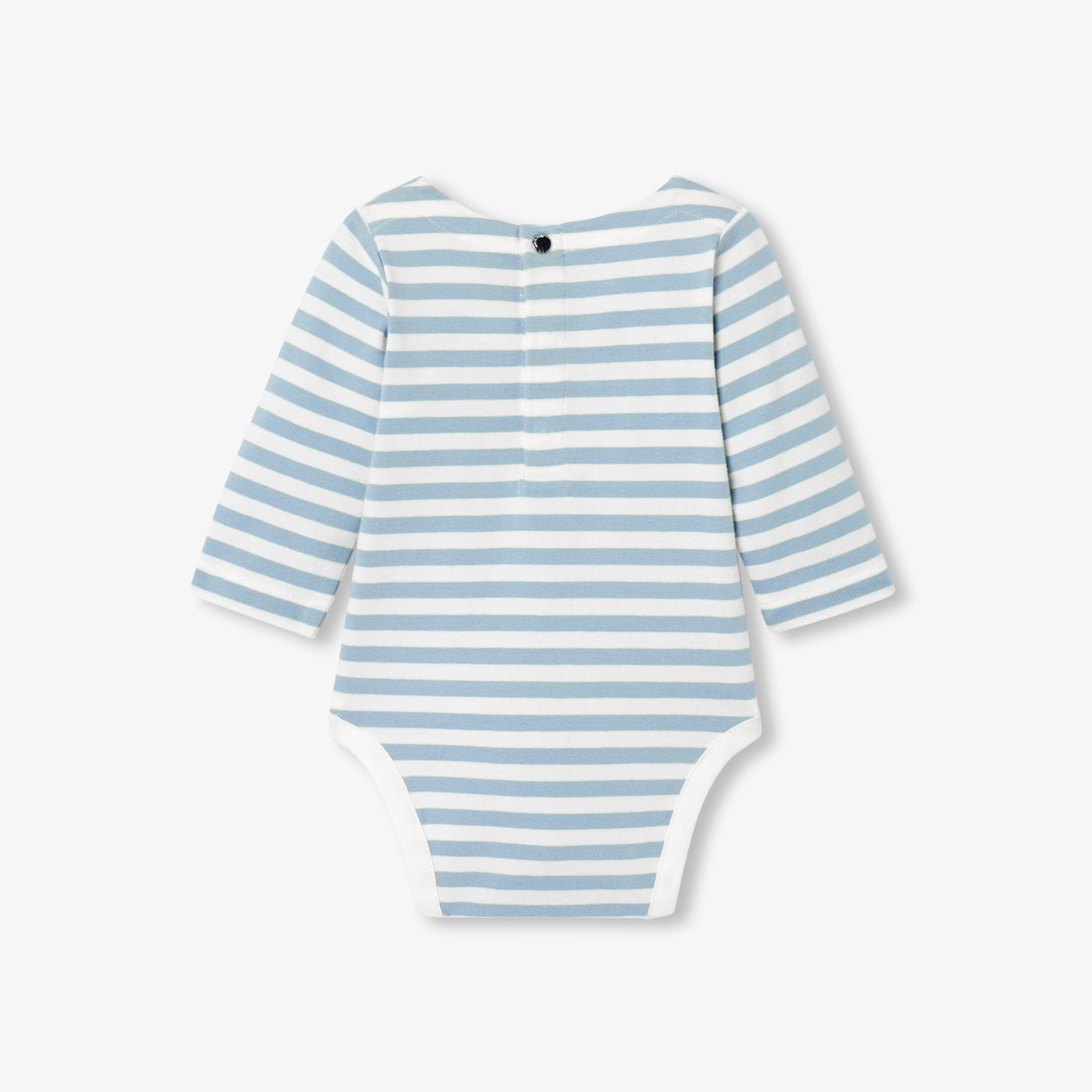 Baby boy striped jersey long-sleeved bodysuit - bleu/blanc