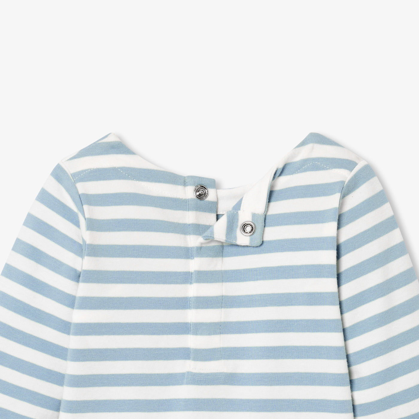 Baby boy striped jersey long-sleeved bodysuit - bleu/blanc