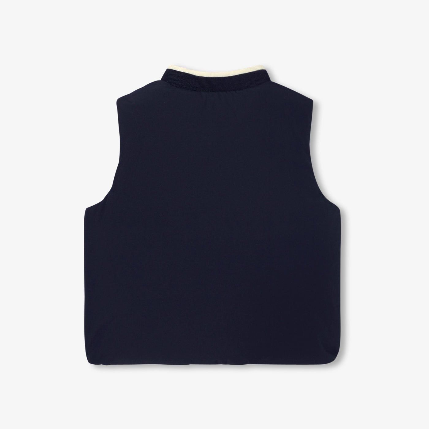 Baby boy reversible sleeveless padded jacket - marine/ecru