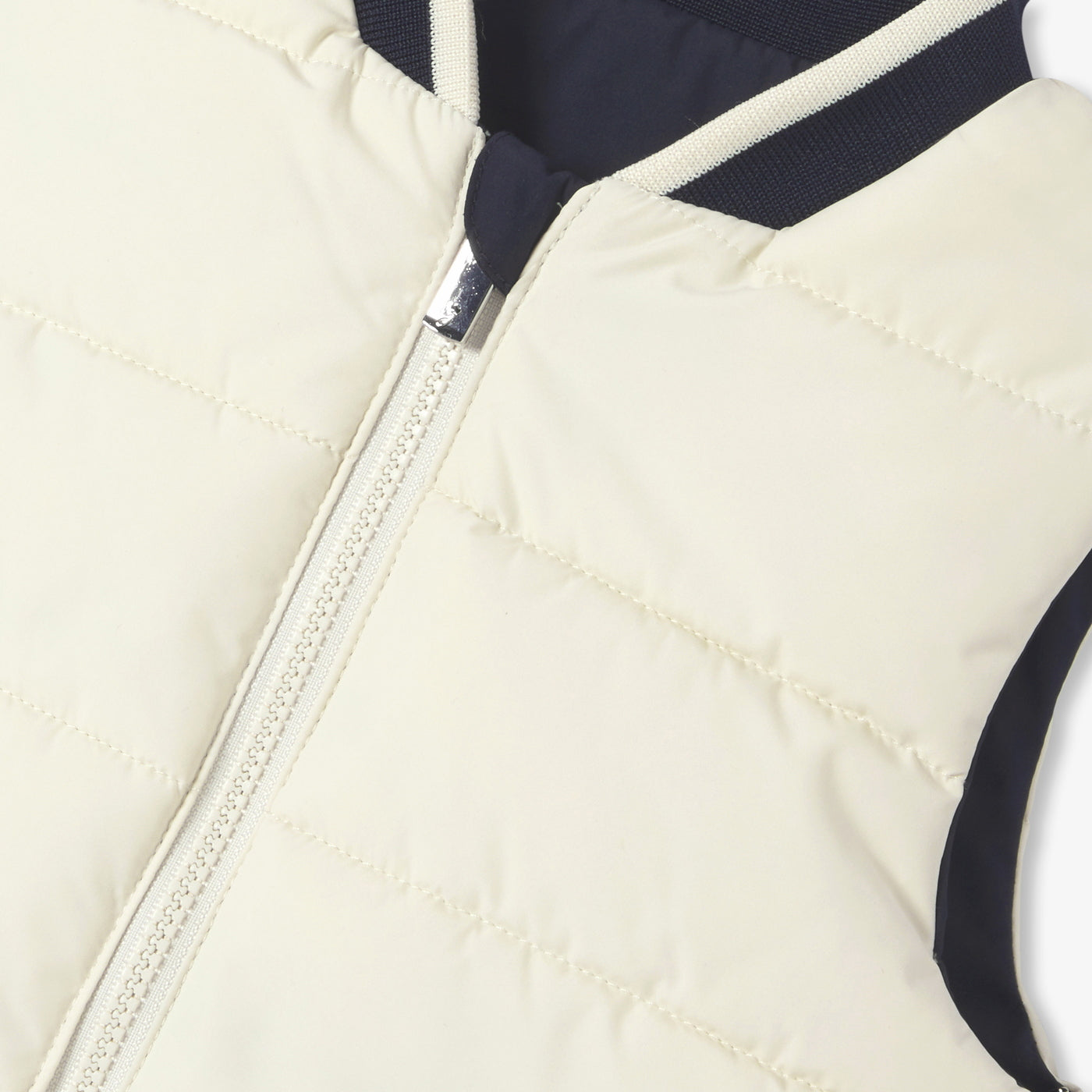Baby boy reversible sleeveless padded jacket - marine/ecru