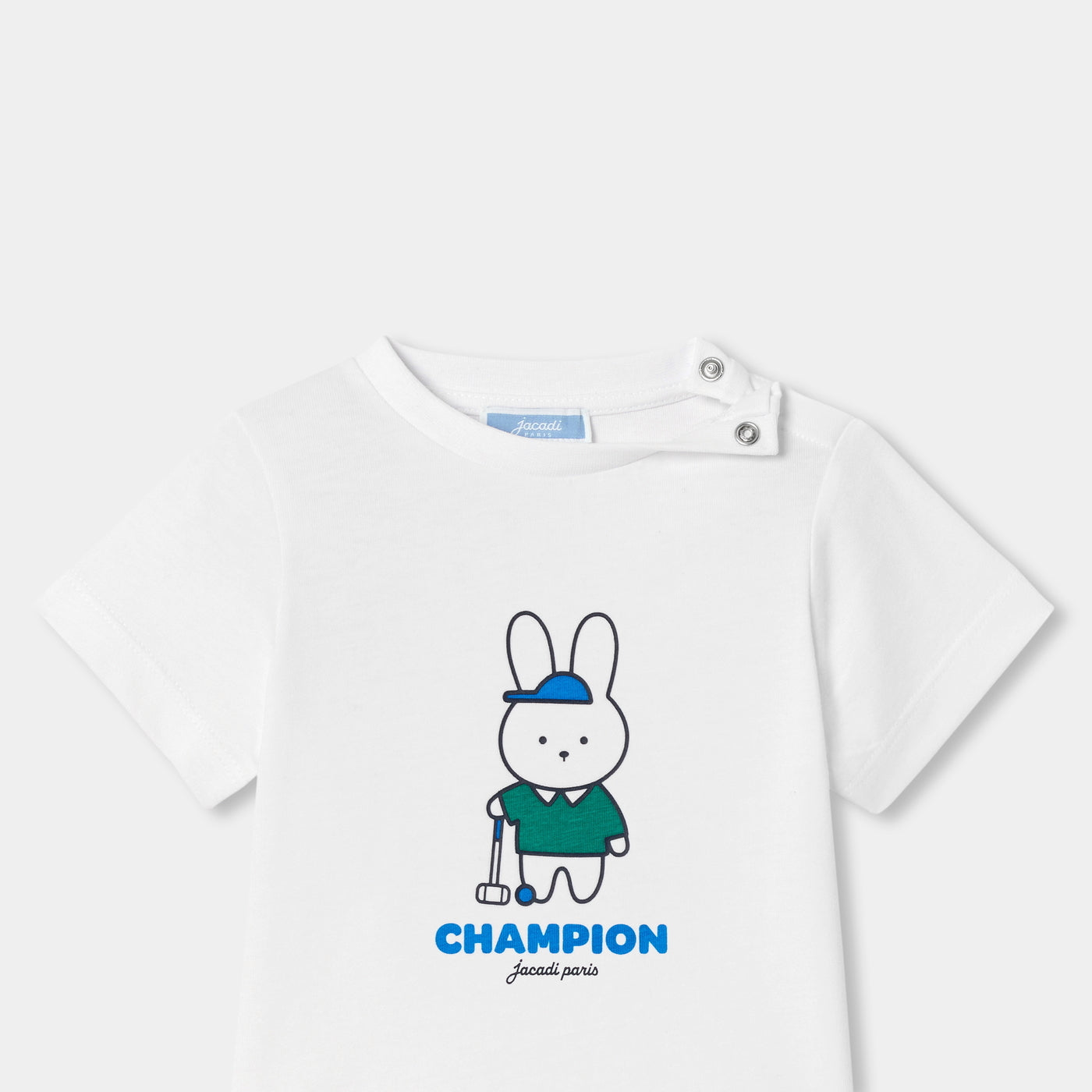 Baby short-sleeved cotton T-shirt - blanc jacadi