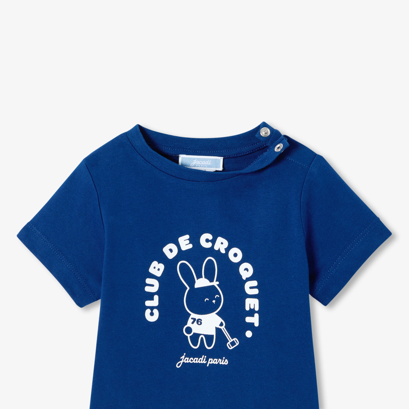 Baby short-sleeved cotton T-shirt - bleu fonce