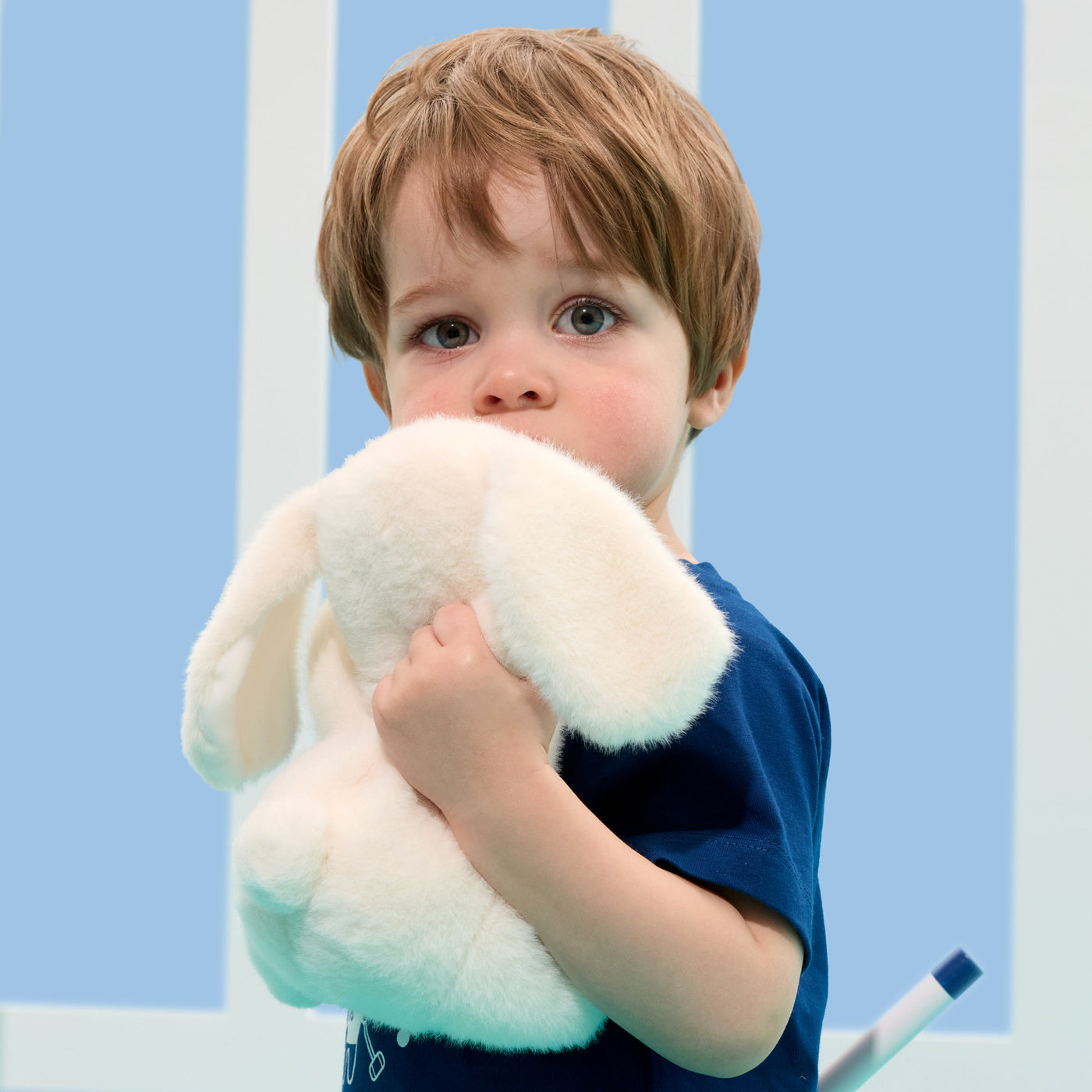 Baby short-sleeved cotton T-shirt - bleu fonce