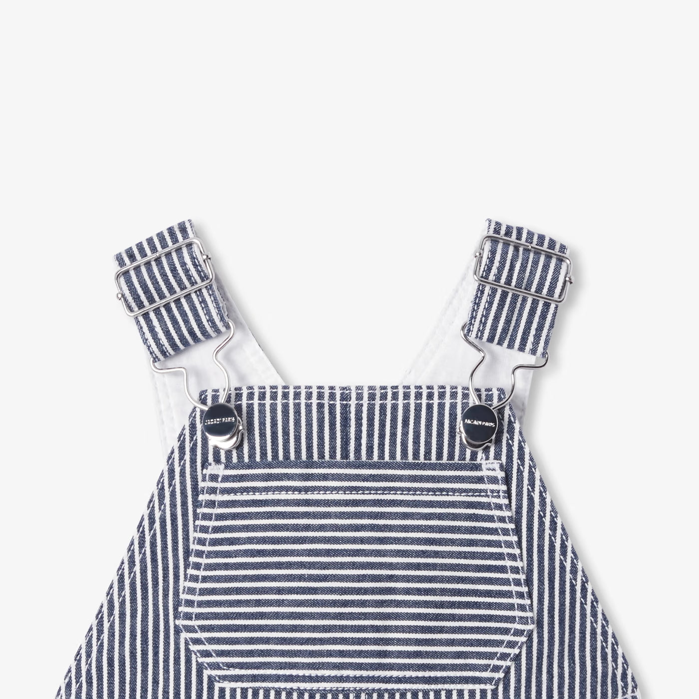 Baby overalls in striped twill - blue/white