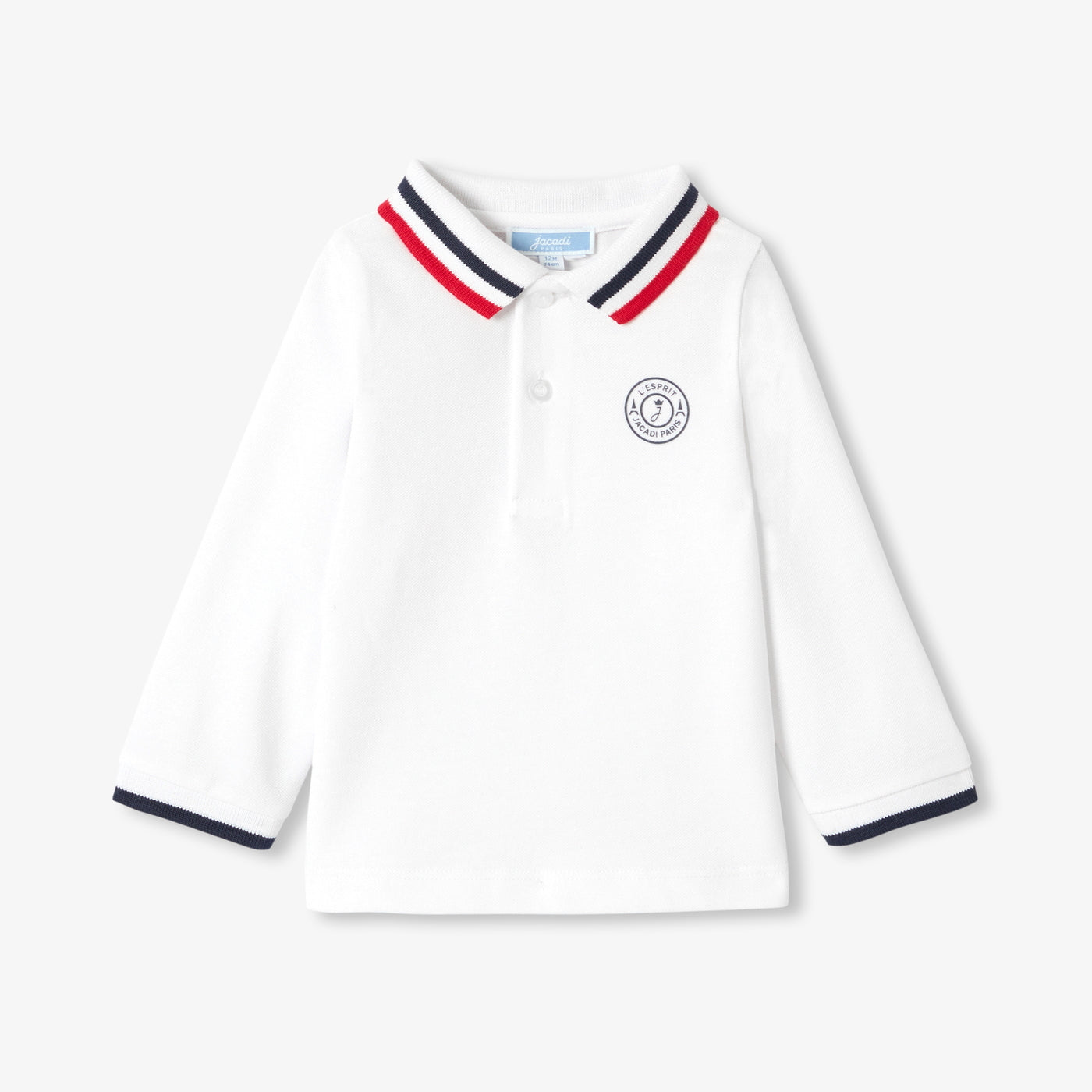 Baby boy long-sleeved polo shirt - blanc jacadi