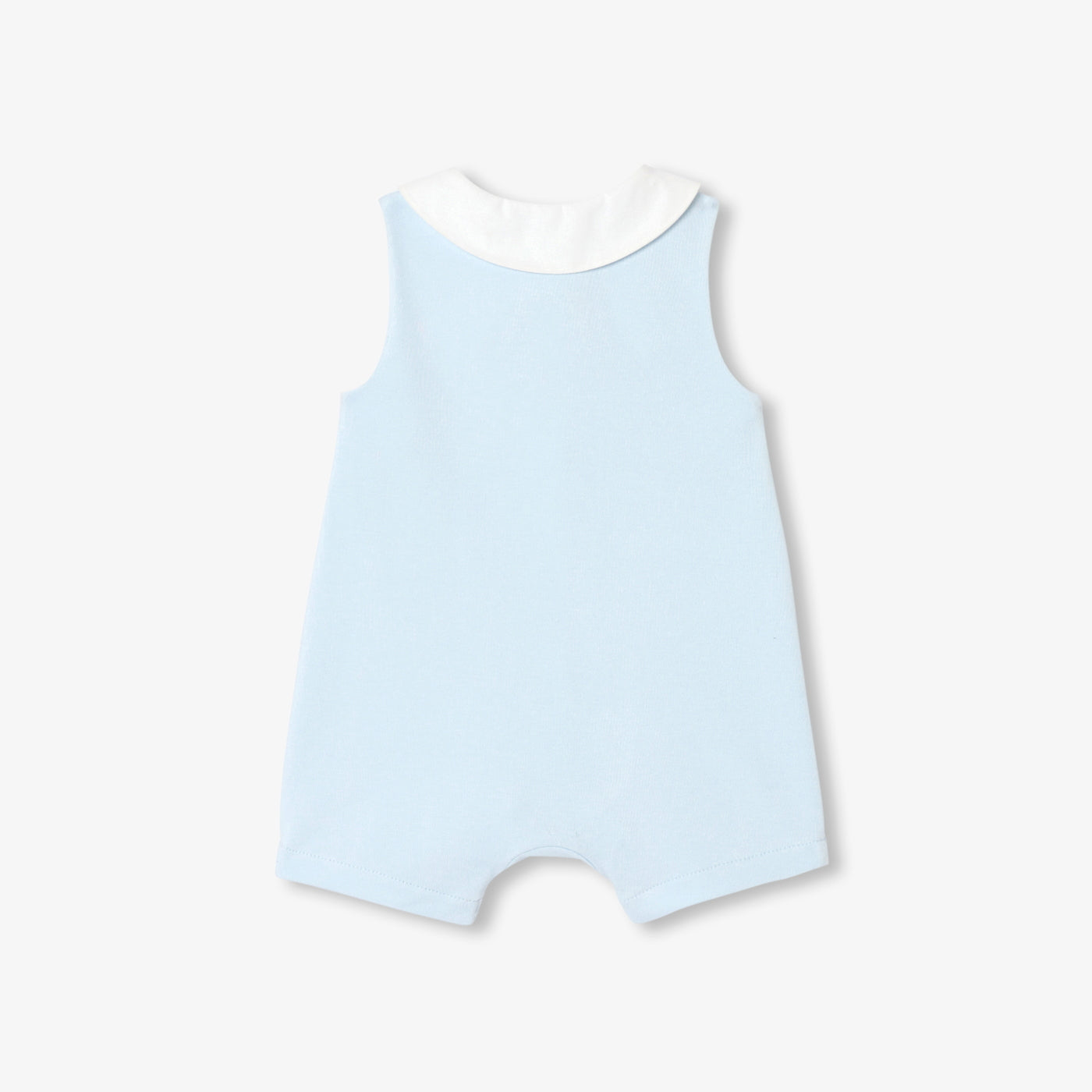 Baby girl interlock cotton romper - bleu pale