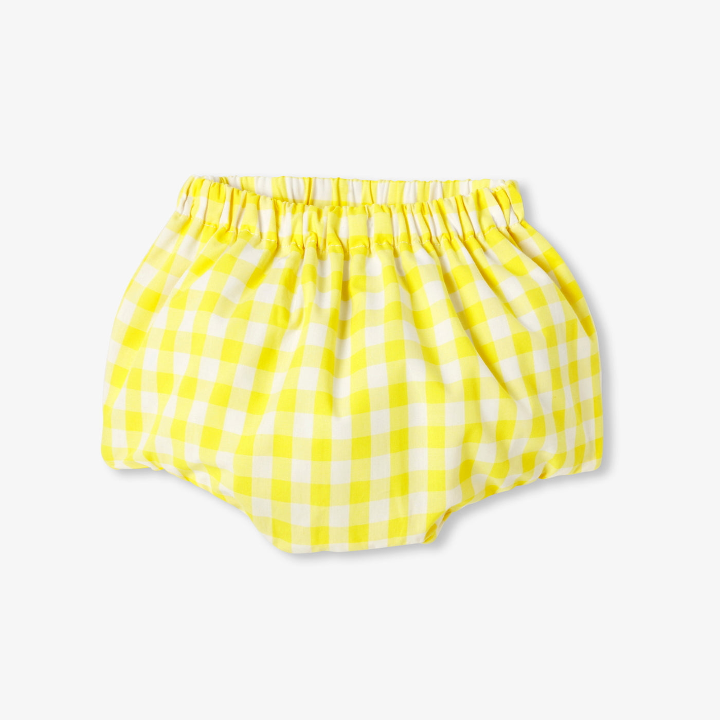 Baby girl set in gingham poplin - jaune/blanc