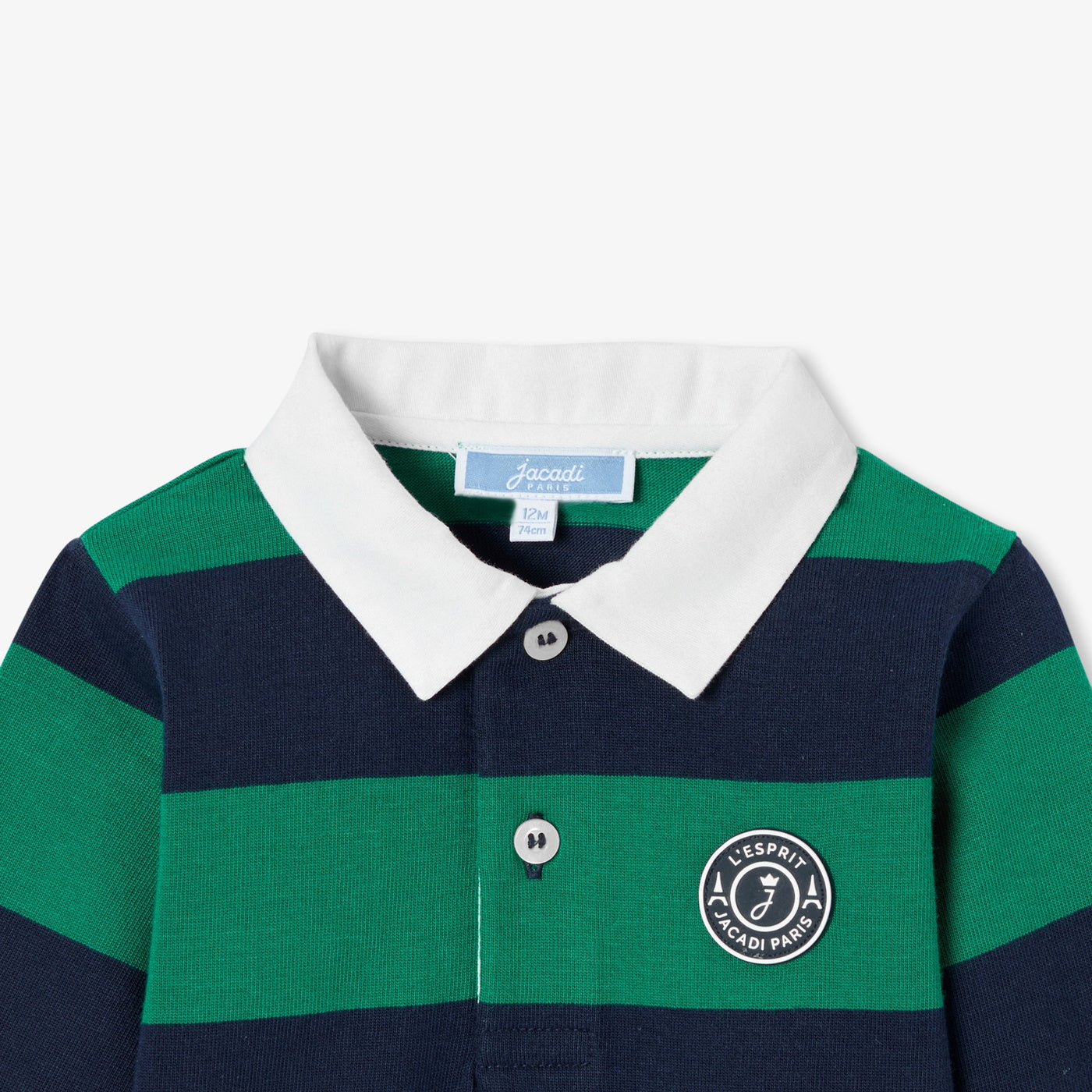 Baby boy long-sleeved polo shirt - marine/vert