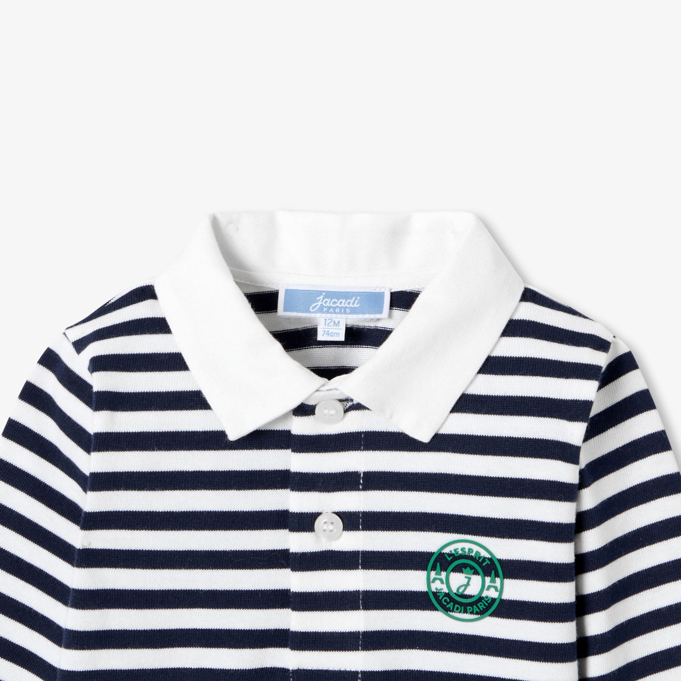 Baby boy long-sleeved bodysuit - marine/blanc