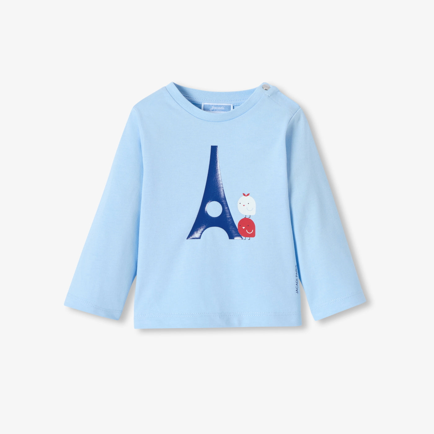 Baby boy long-sleeved cotton T-shirt - bleu clair jacadi