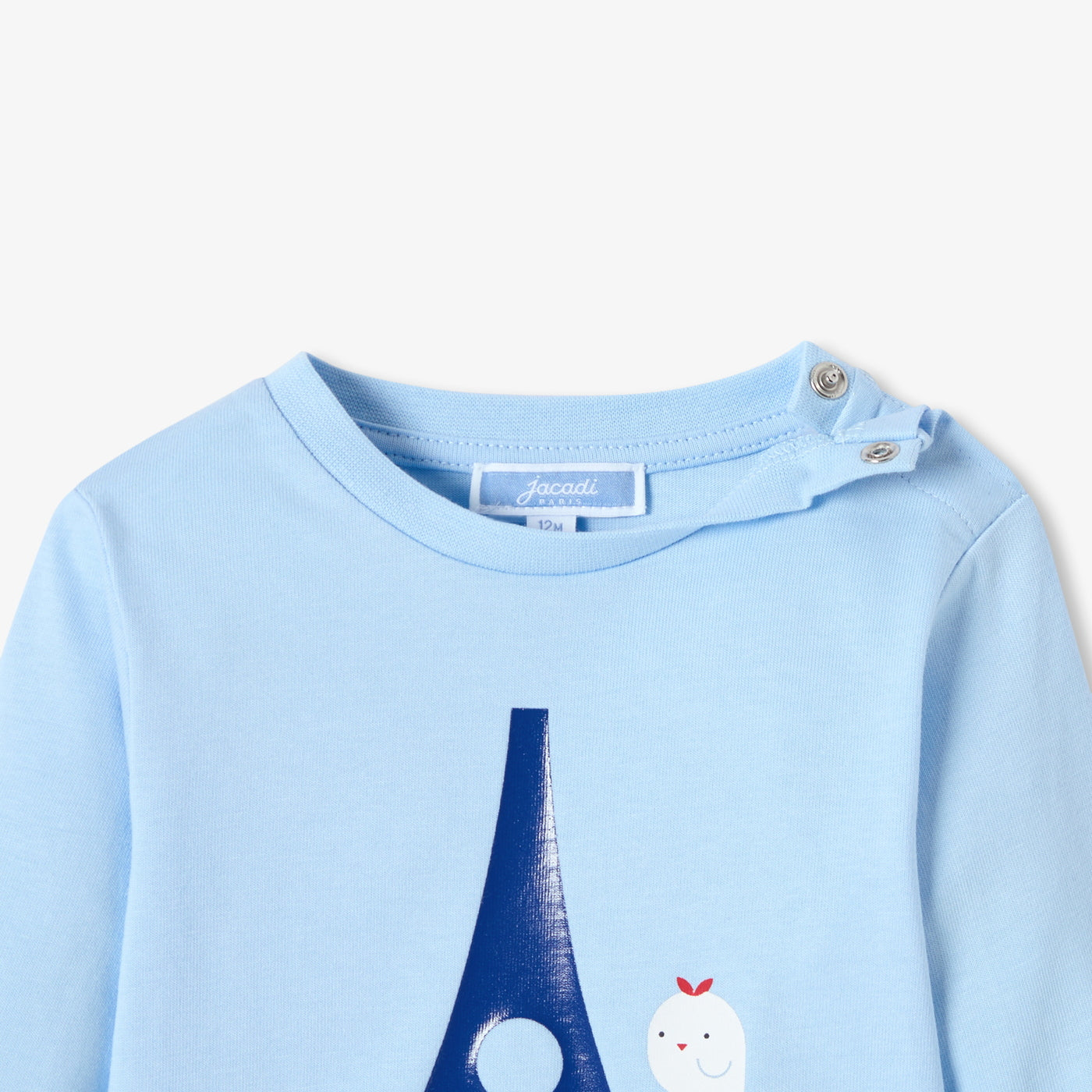 Baby boy long-sleeved cotton T-shirt - bleu clair jacadi