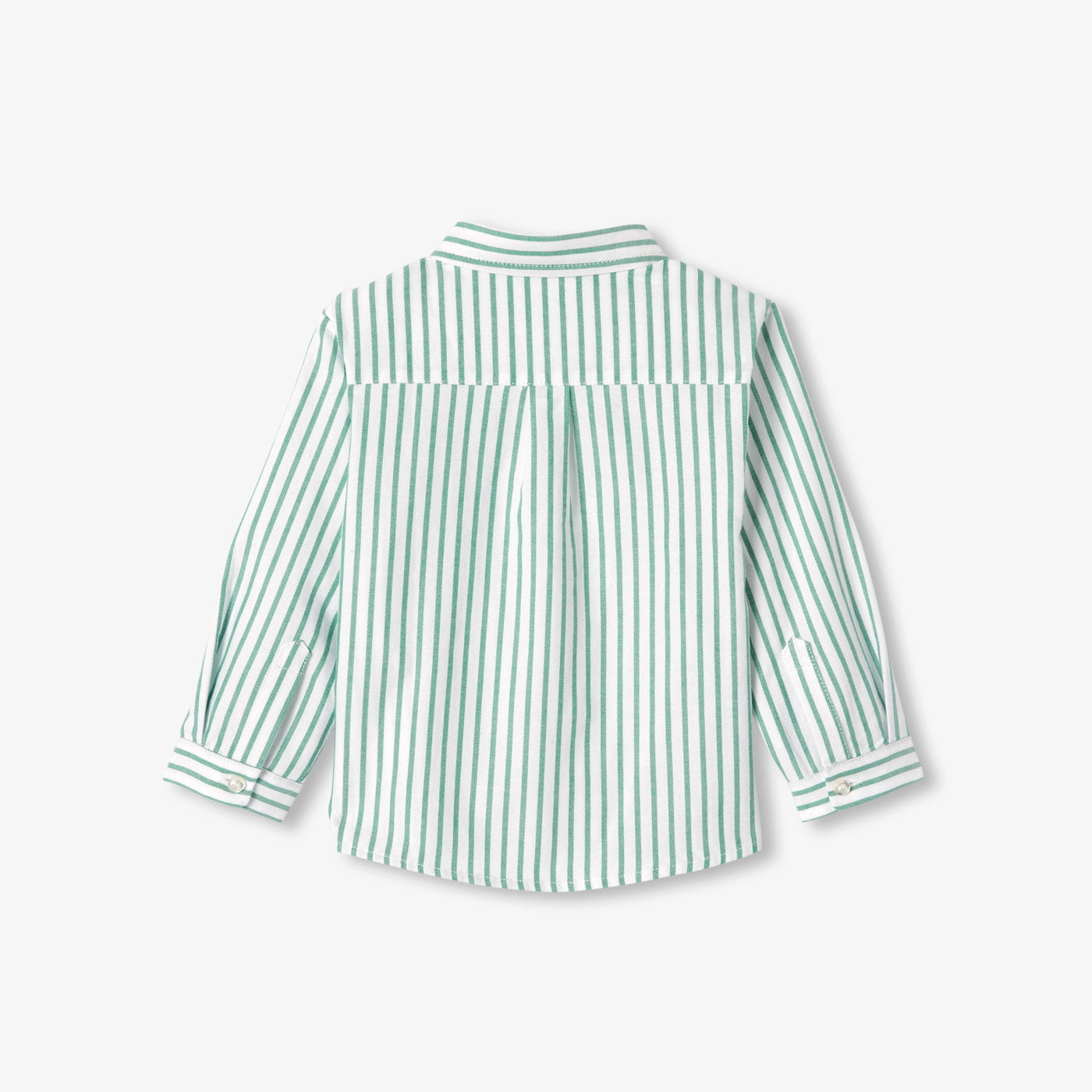 Baby boy striped oxford cotton shirt - blanc/vert