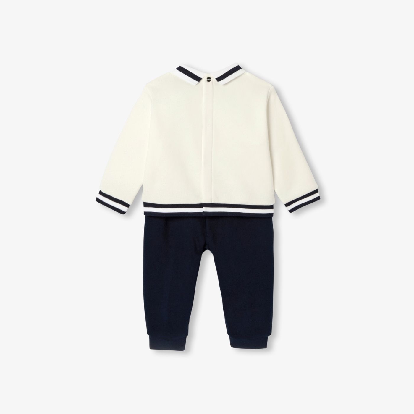 Baby boy fleece set - navy/ecru
