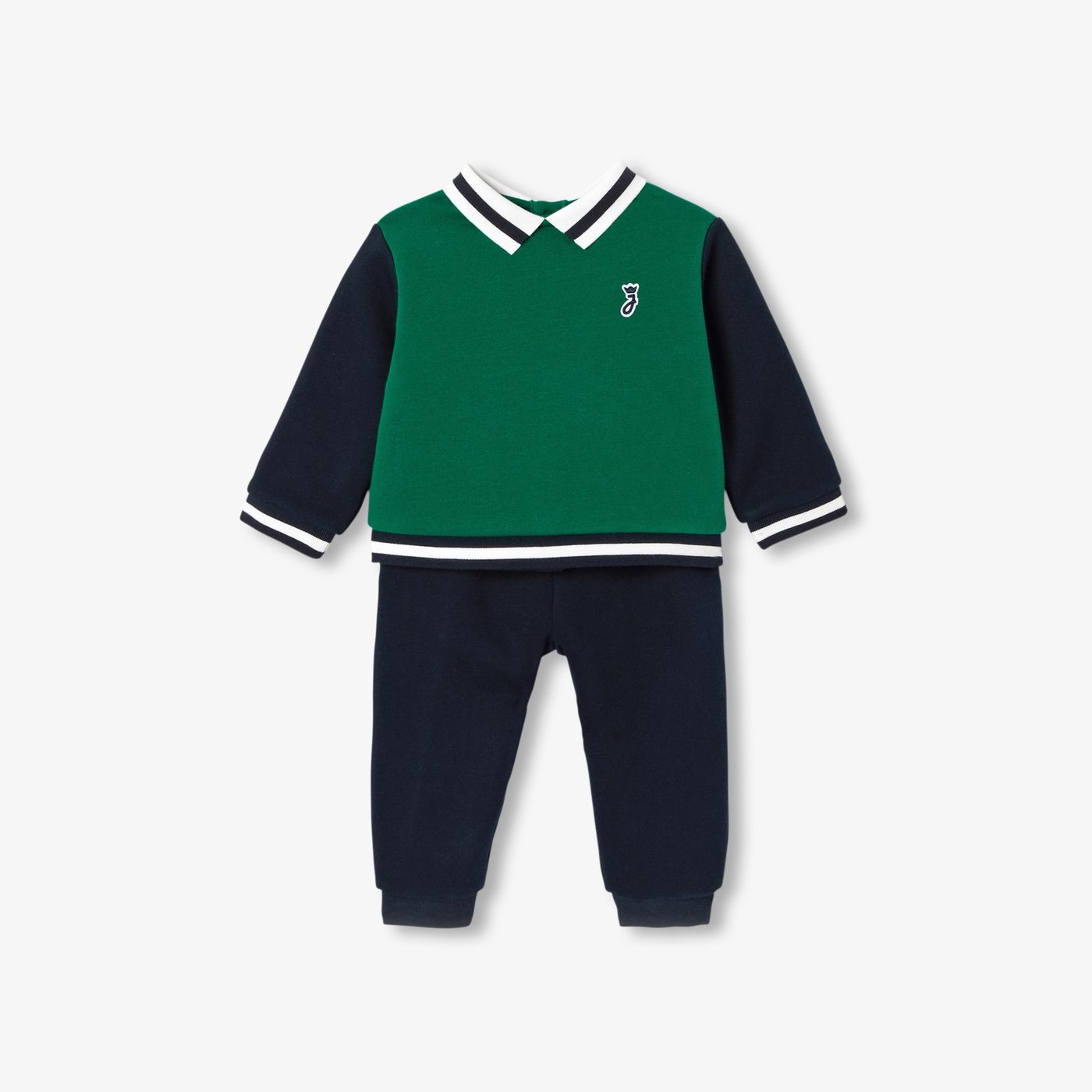 Baby boy fleece set - navy/green