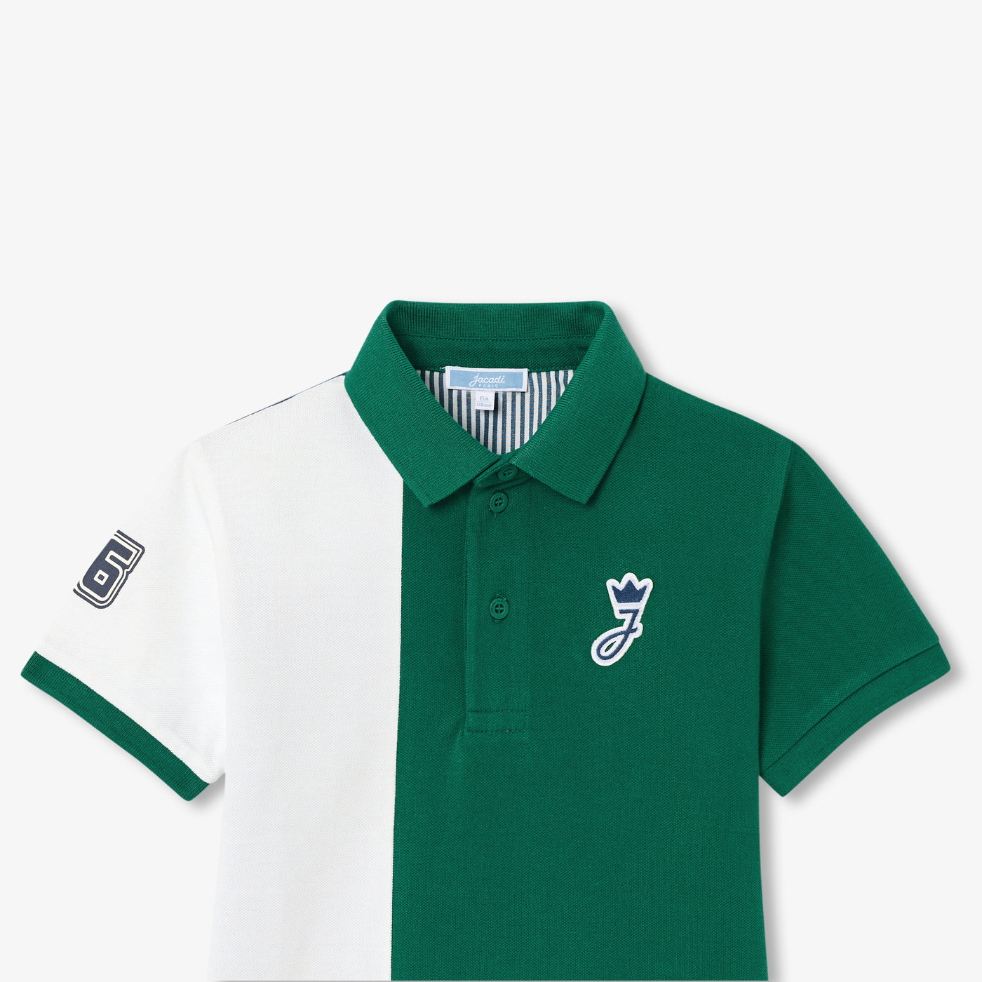 Boy cotton piqué polo shirt - blanc/vert
