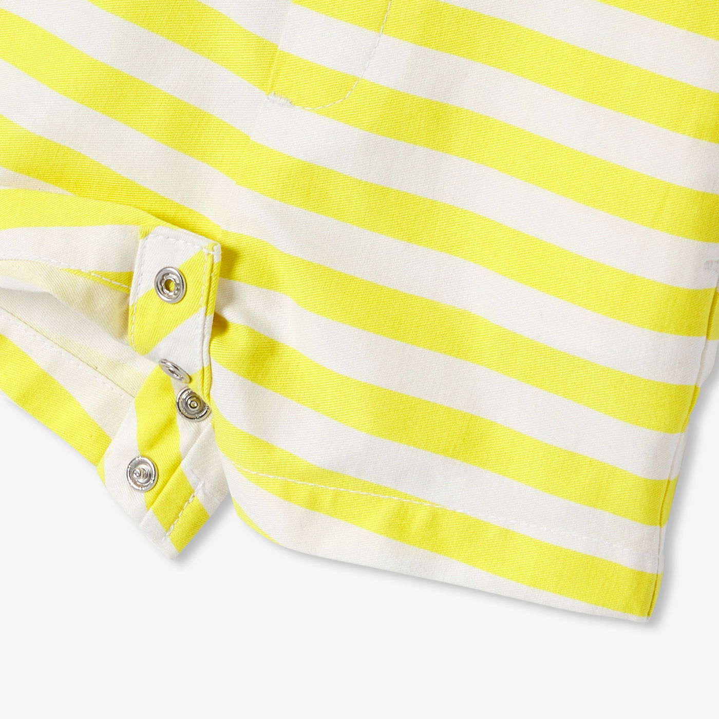 Baby boy striped twill dungaree shorts - blanc/jaune