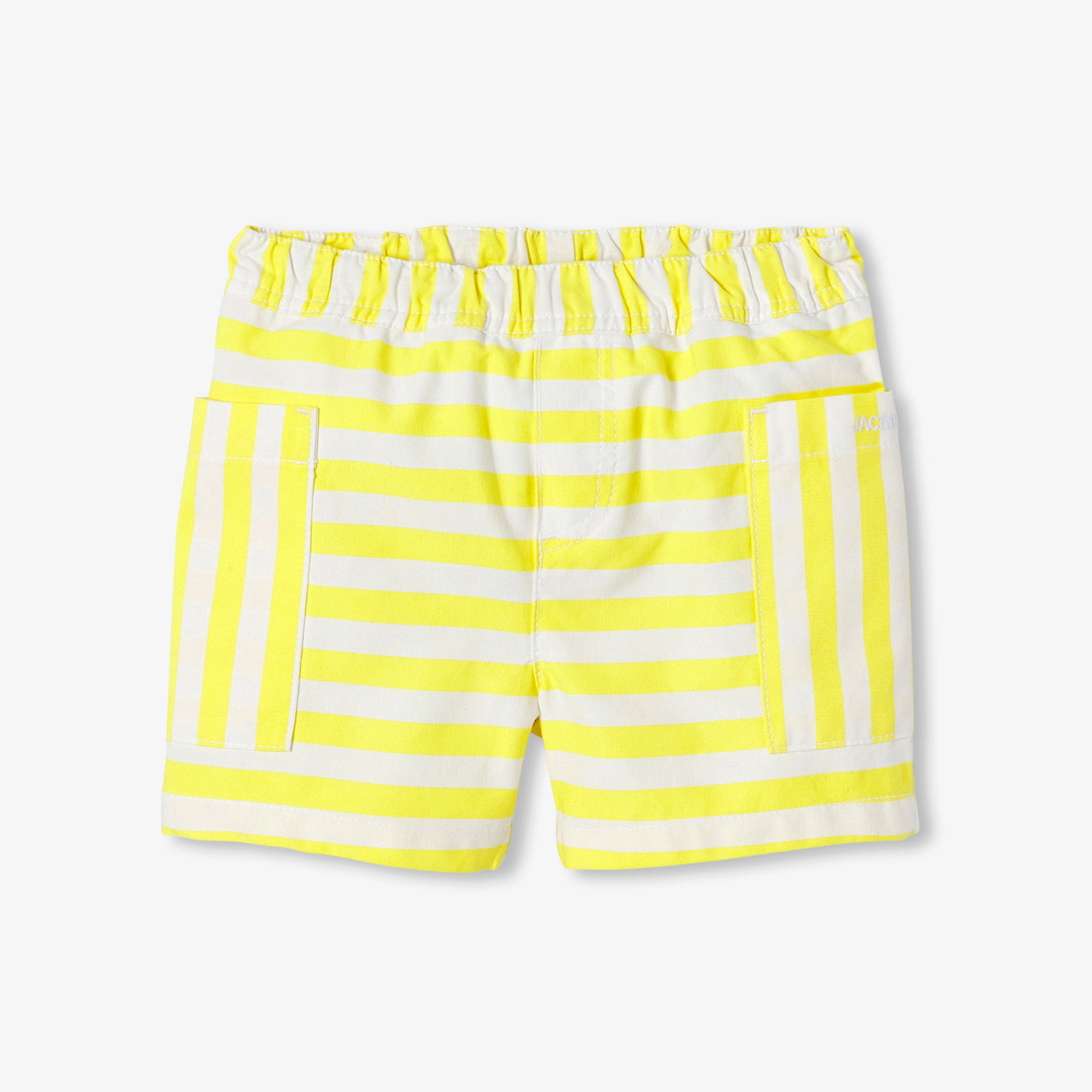 Baby boy striped twill shorts - blanc/jaune
