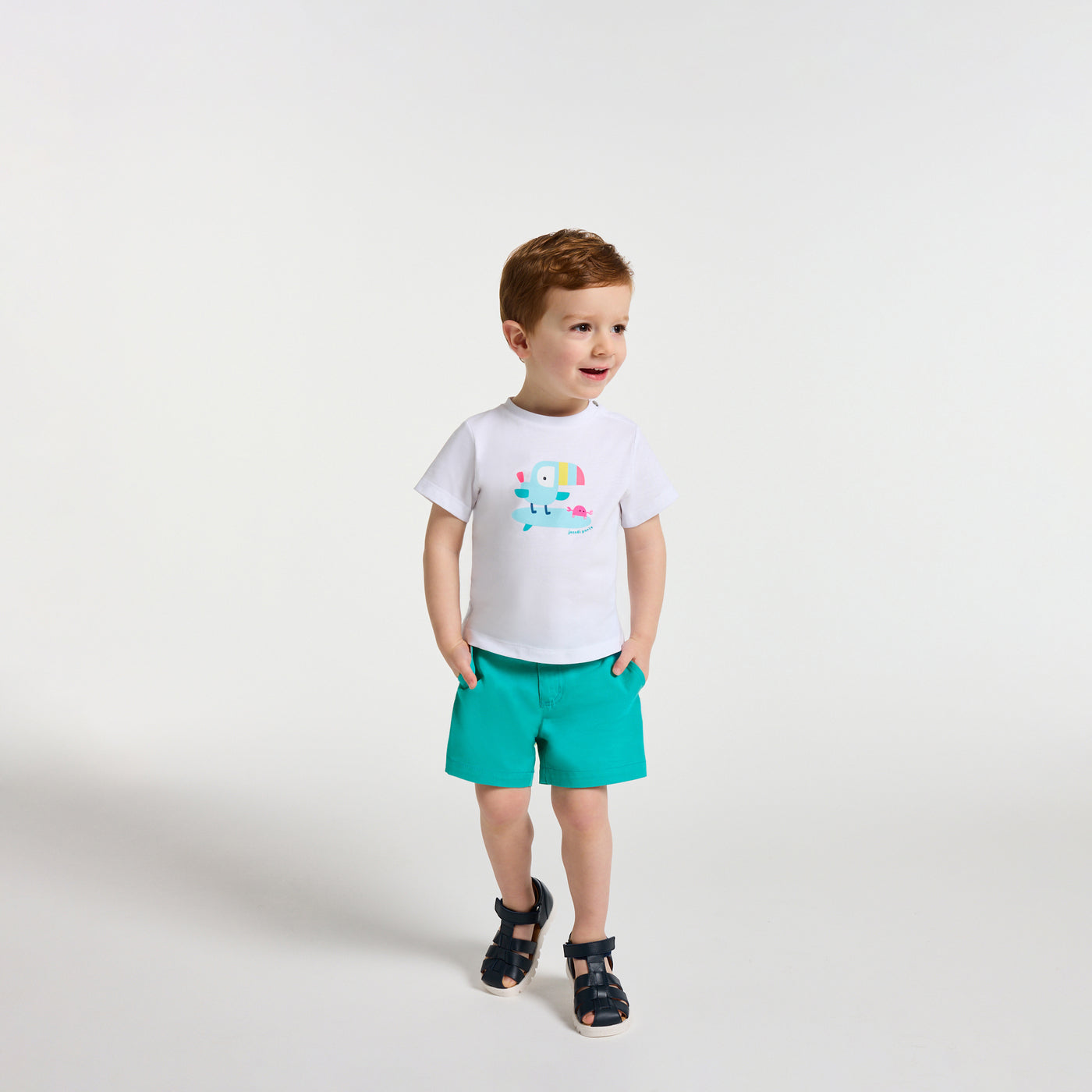 Baby boy gabardine shorts - vert emeraude