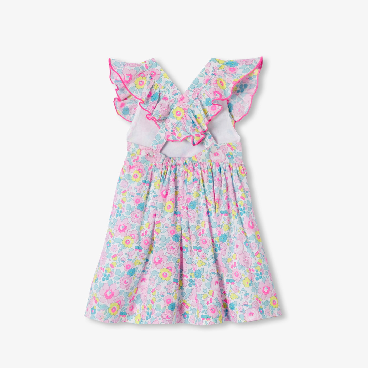 Baby girl dress in Liberty fabric - blanc/multico