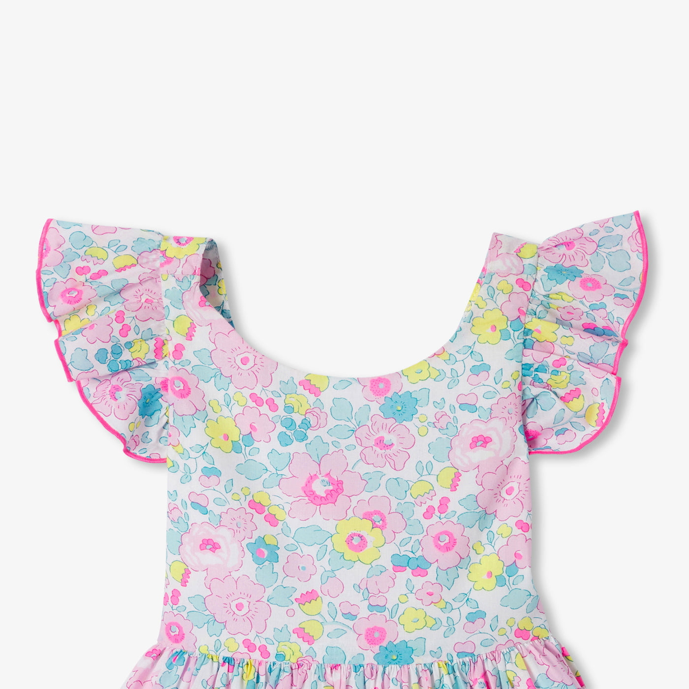 Baby girl dress in Liberty fabric - blanc/multico