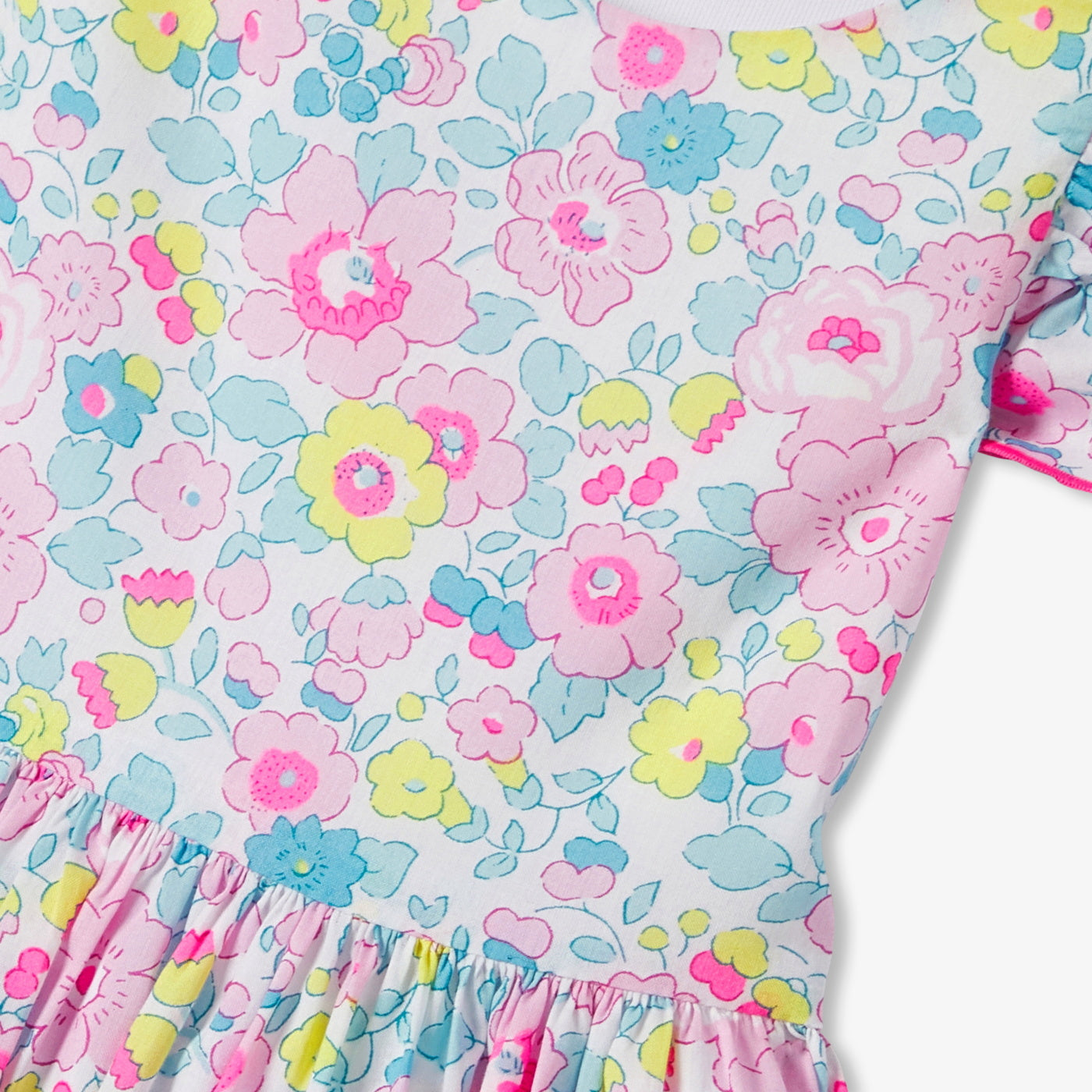 Baby girl dress in Liberty fabric - blanc/multico
