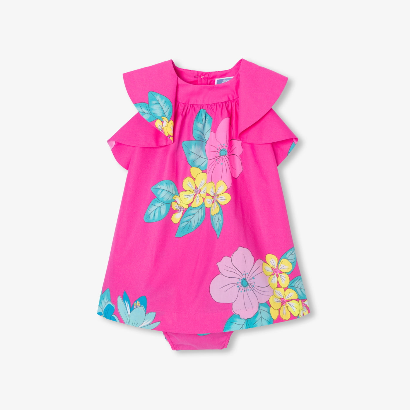 Baby girl sleeveless dress in poplin - rose bubble