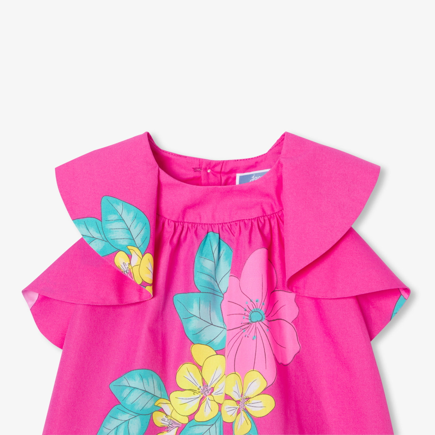 Baby girl sleeveless dress in poplin - rose bubble