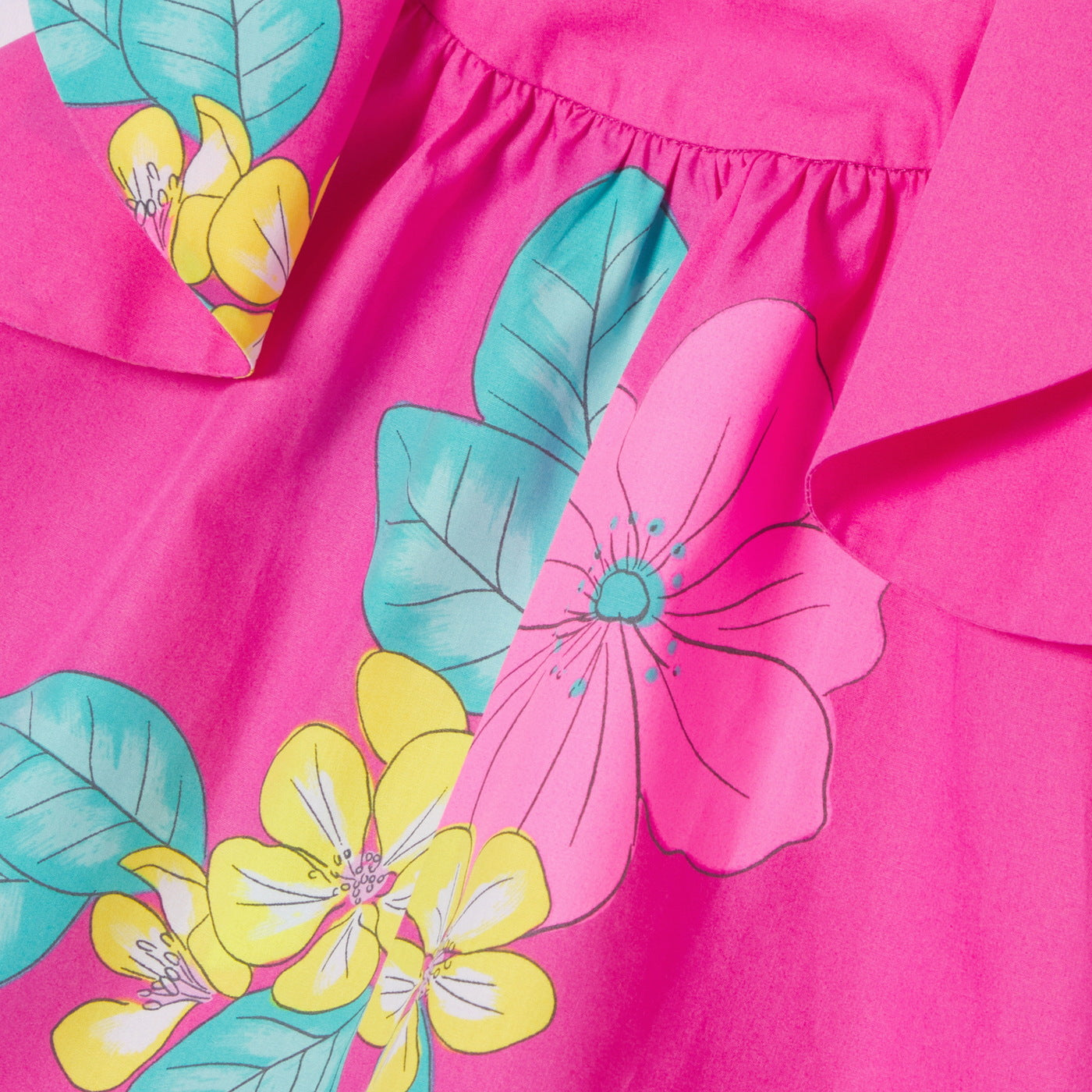 Baby girl sleeveless dress in poplin - rose bubble