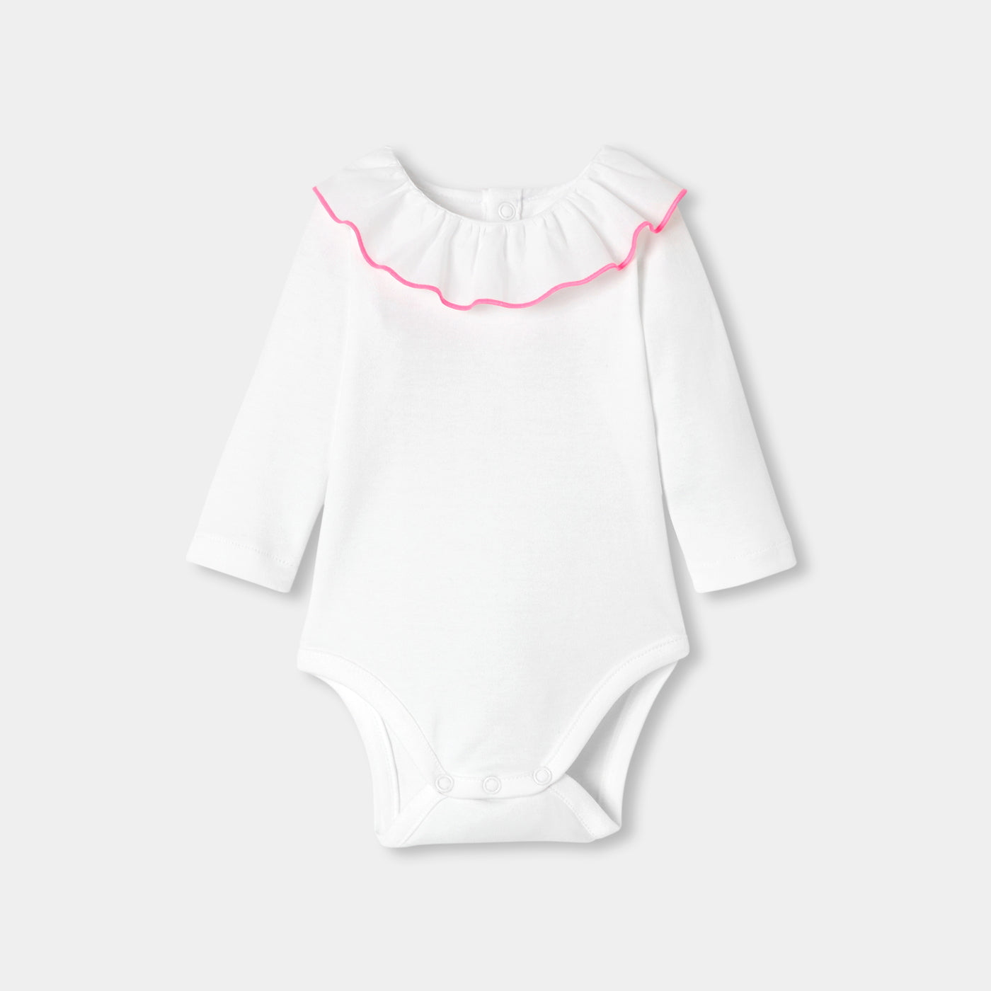 Baby girl long-sleeved cotton bodysuit - blanc jacadi