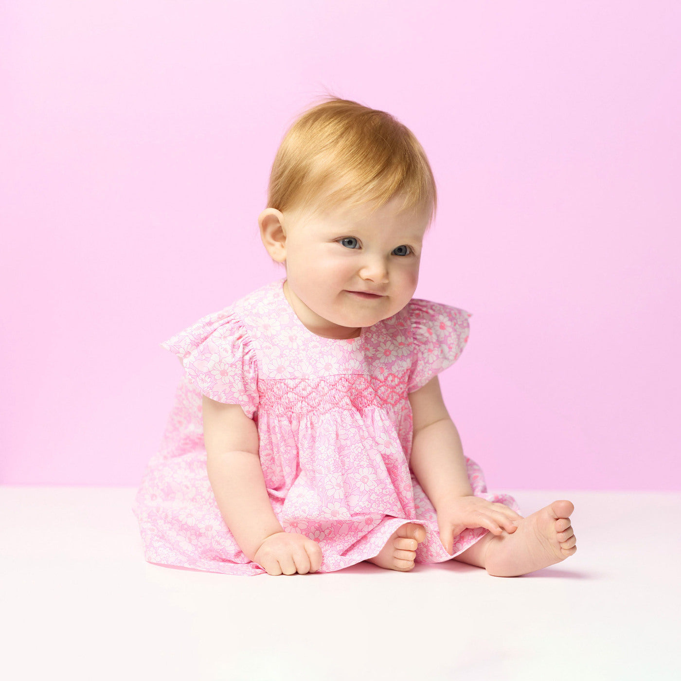 Baby girl short-sleeved Liberty fabrics dress - multico