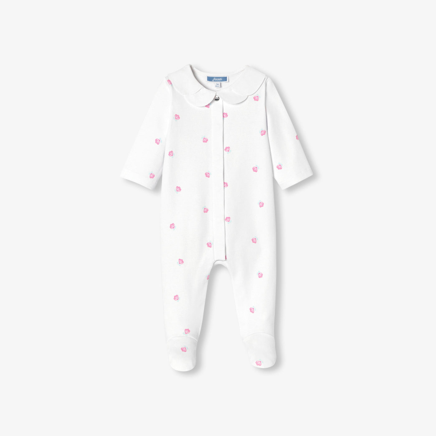 Baby girl Interlock cotton floral print pyjamas - blanc/multico