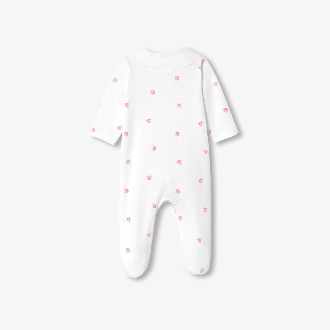 Baby girl Interlock cotton floral print pyjamas - blanc/multico