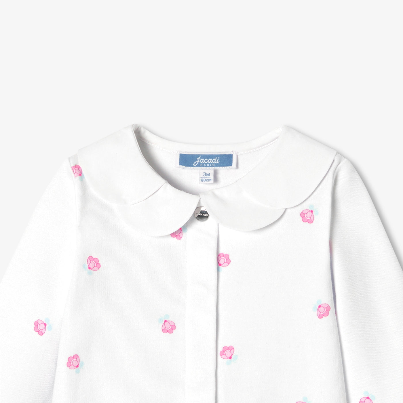 Baby girl Interlock cotton floral print pyjamas - blanc/multico