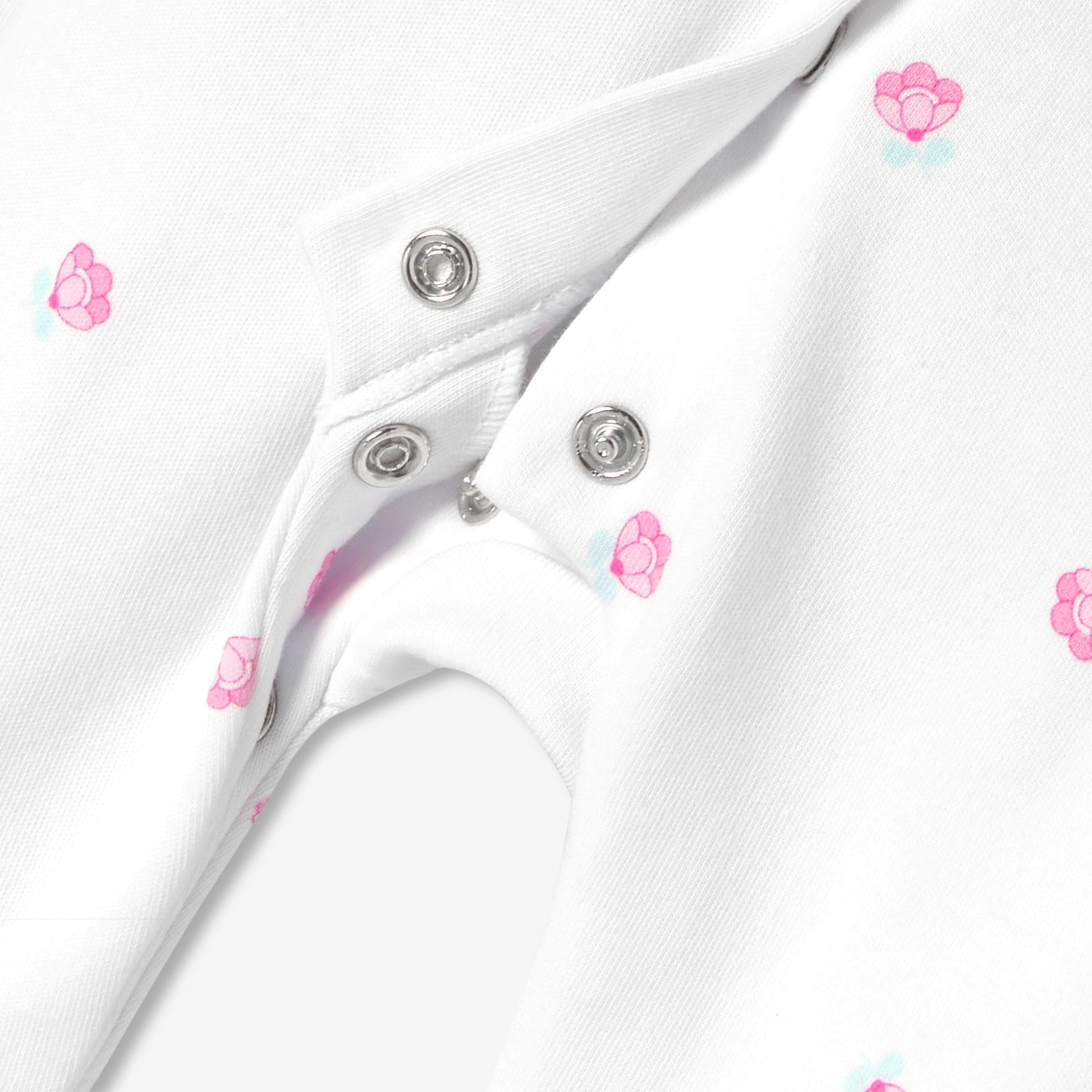 Baby girl Interlock cotton floral print pyjamas - blanc/multico