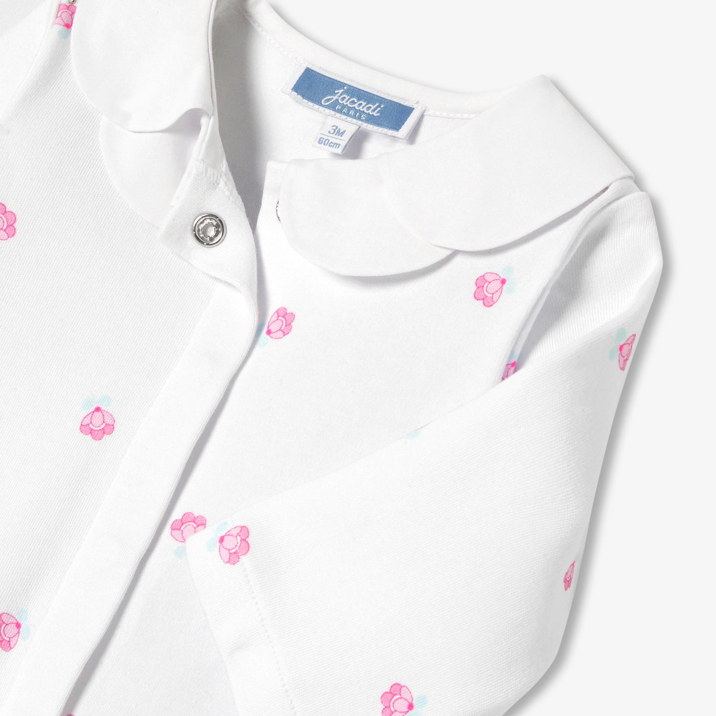 Baby girl Interlock cotton floral print pyjamas - blanc/multico