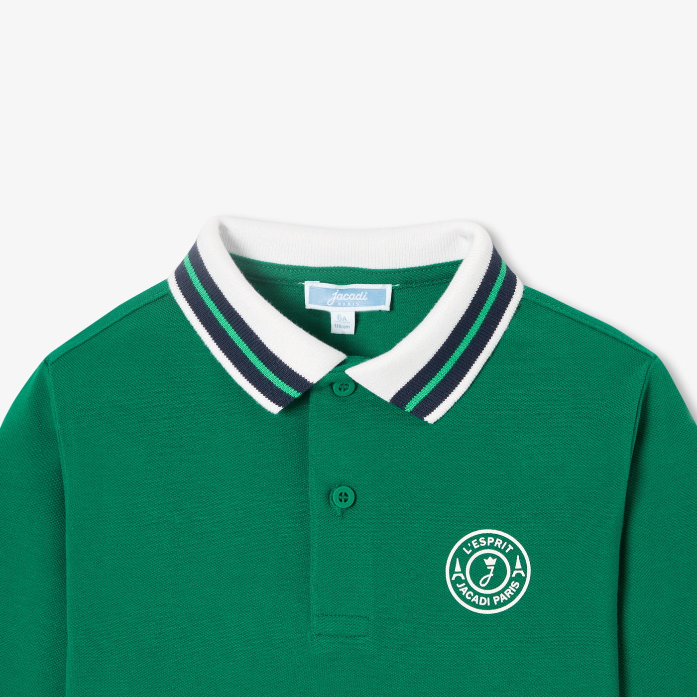Boy cotton piqué polo shirt - vert cresson