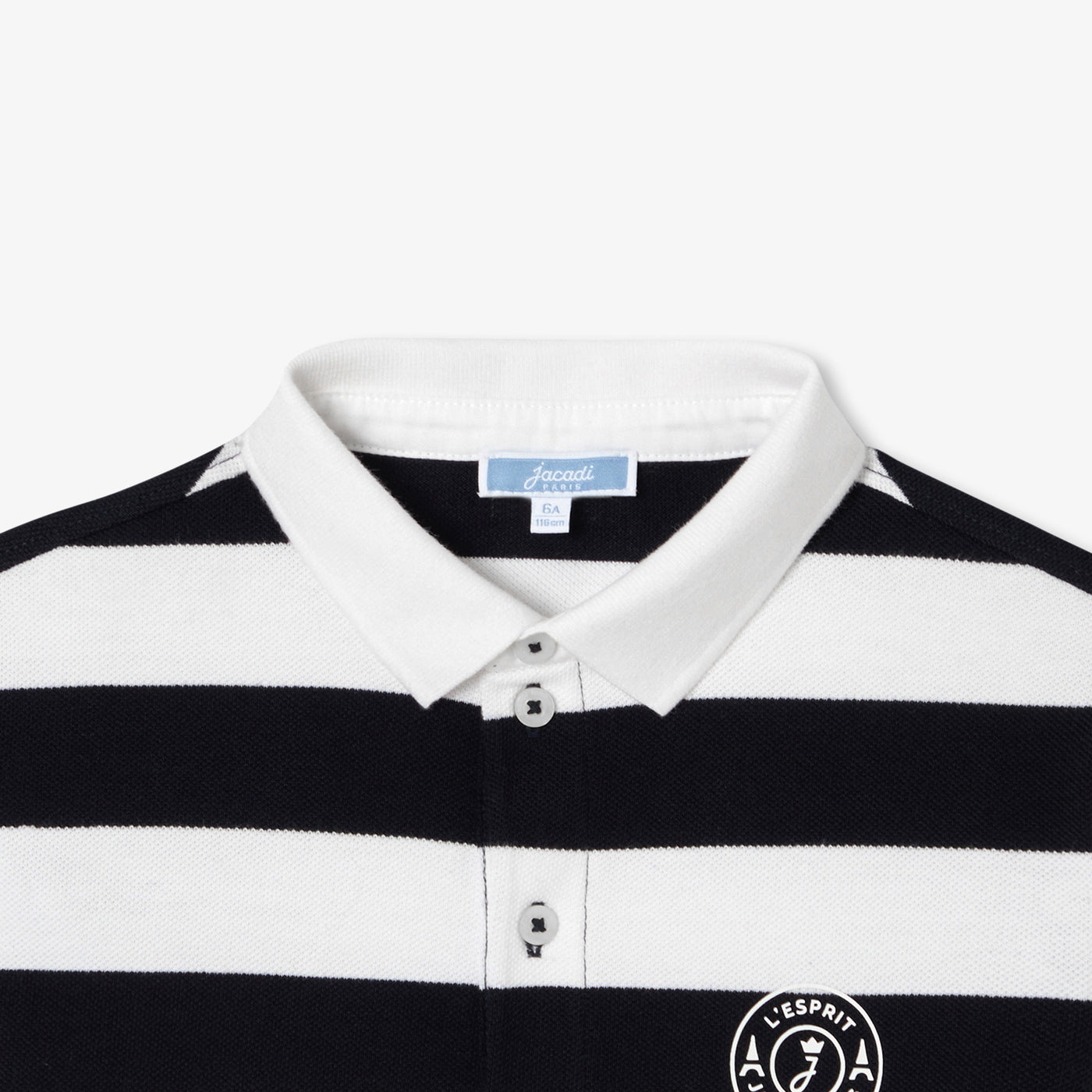 Child cotton piqué rugby polo shirt - marine/blanc