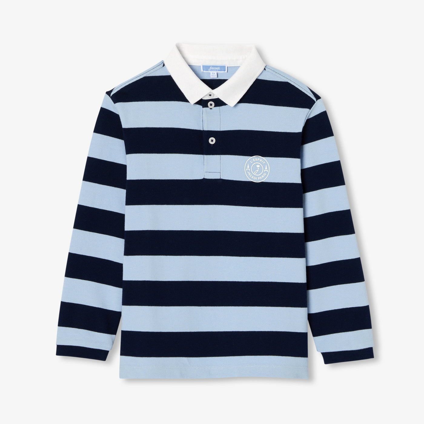 Child cotton piqué rugby polo shirt - bleu/multico
