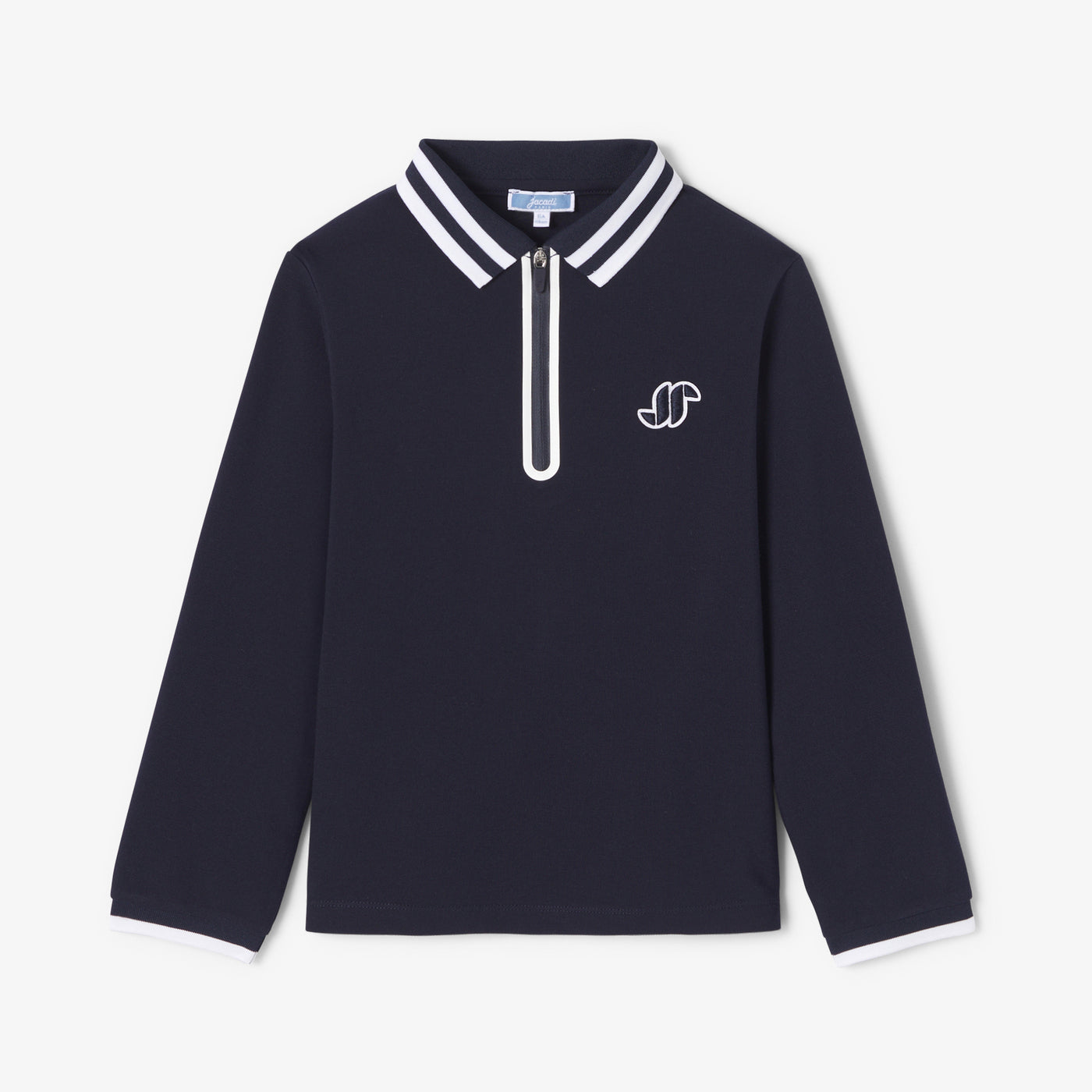 Boy long-sleeved cotton polo shirt - marine jacadi